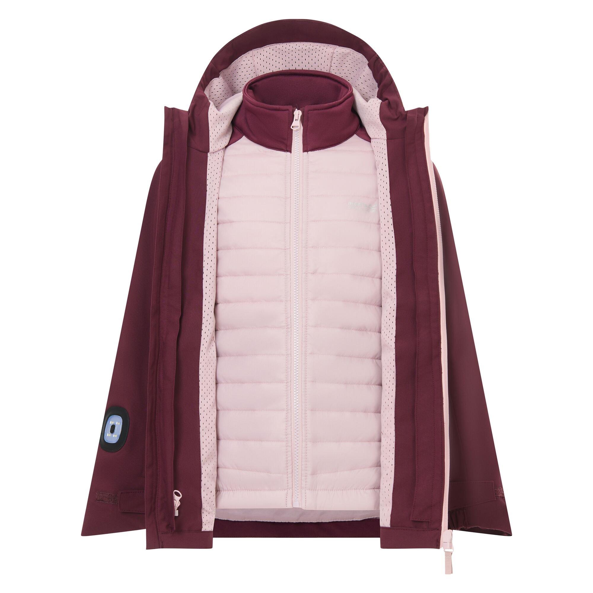 Fig(Powder Lila - Regatta - Girls Trektain Waterproof 3-in-1 Jacket - 10
