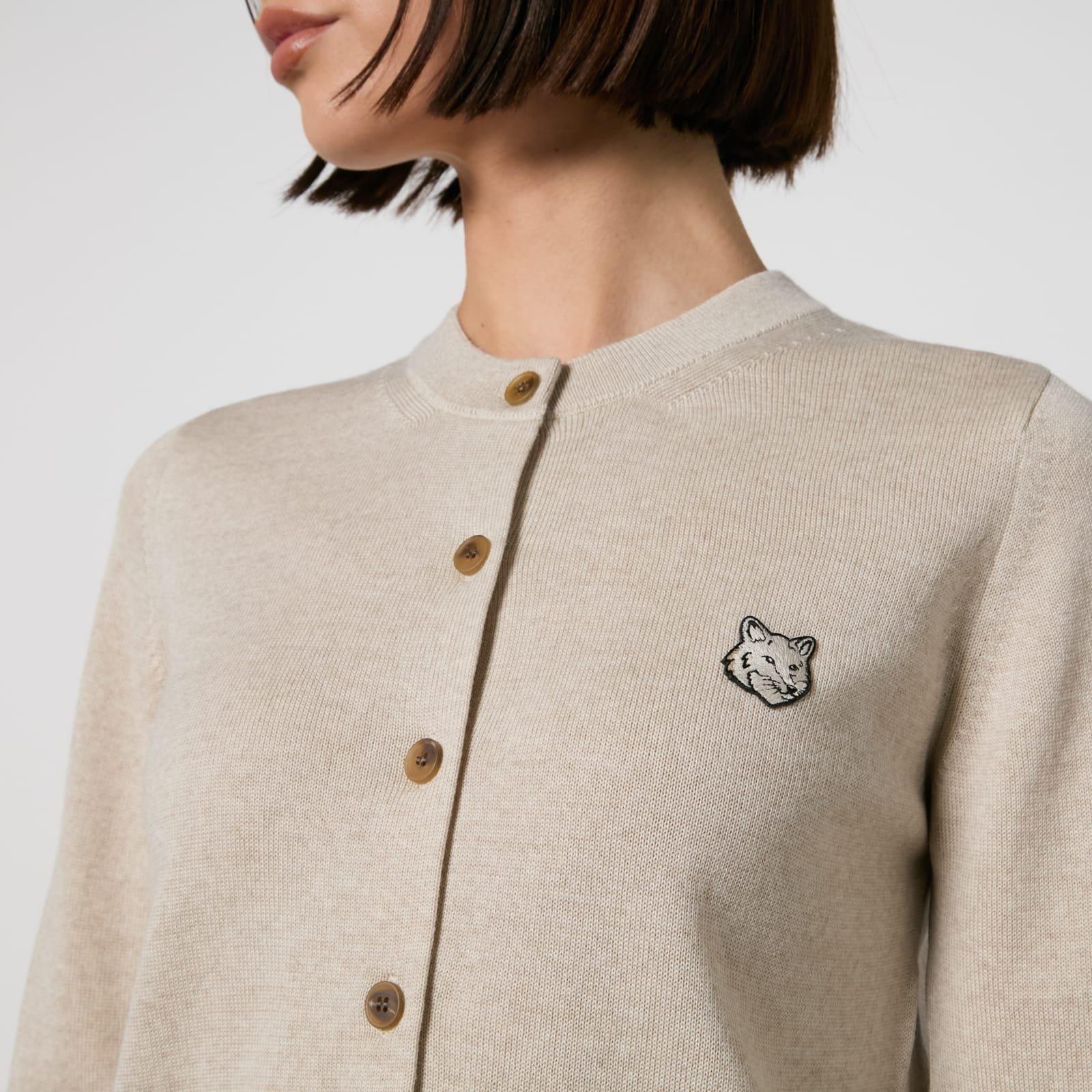 Beige - Maison Kitsune - Bold Fox Head Patch Regular Cardigan - 4