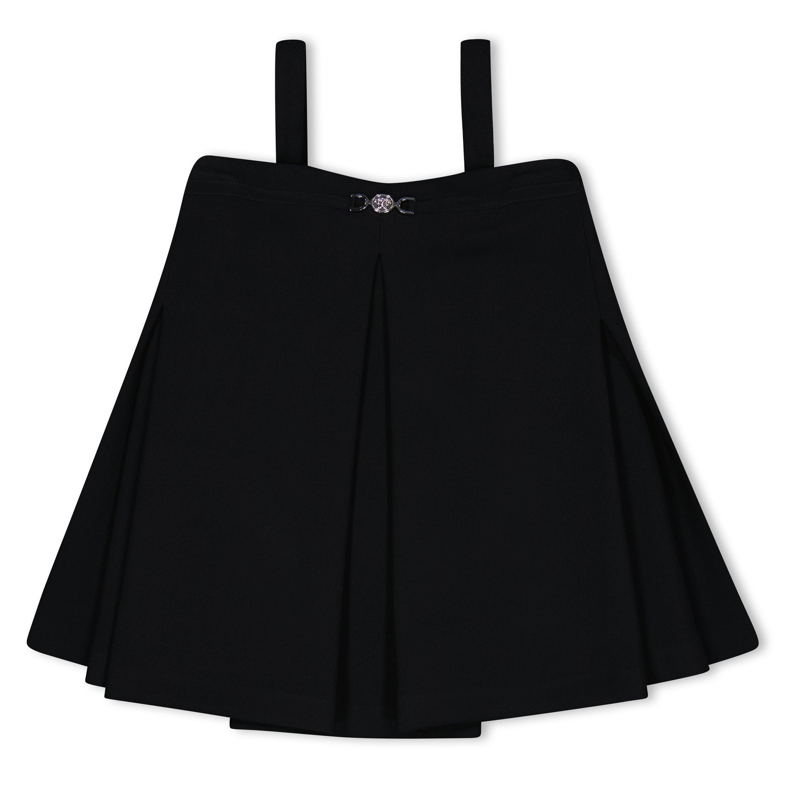 Black 1B000 - Versace - Kids' Pleated Mini A-Line Dress - 1