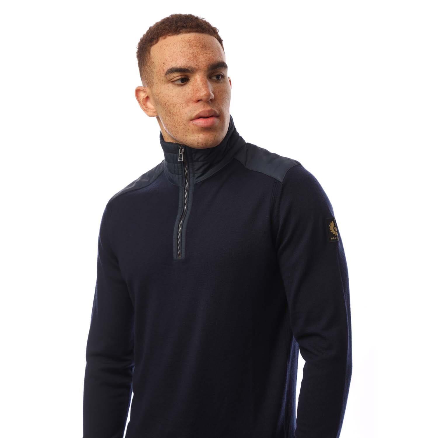 Navy - Belstaff - Merino Kilmington Jumper - 2