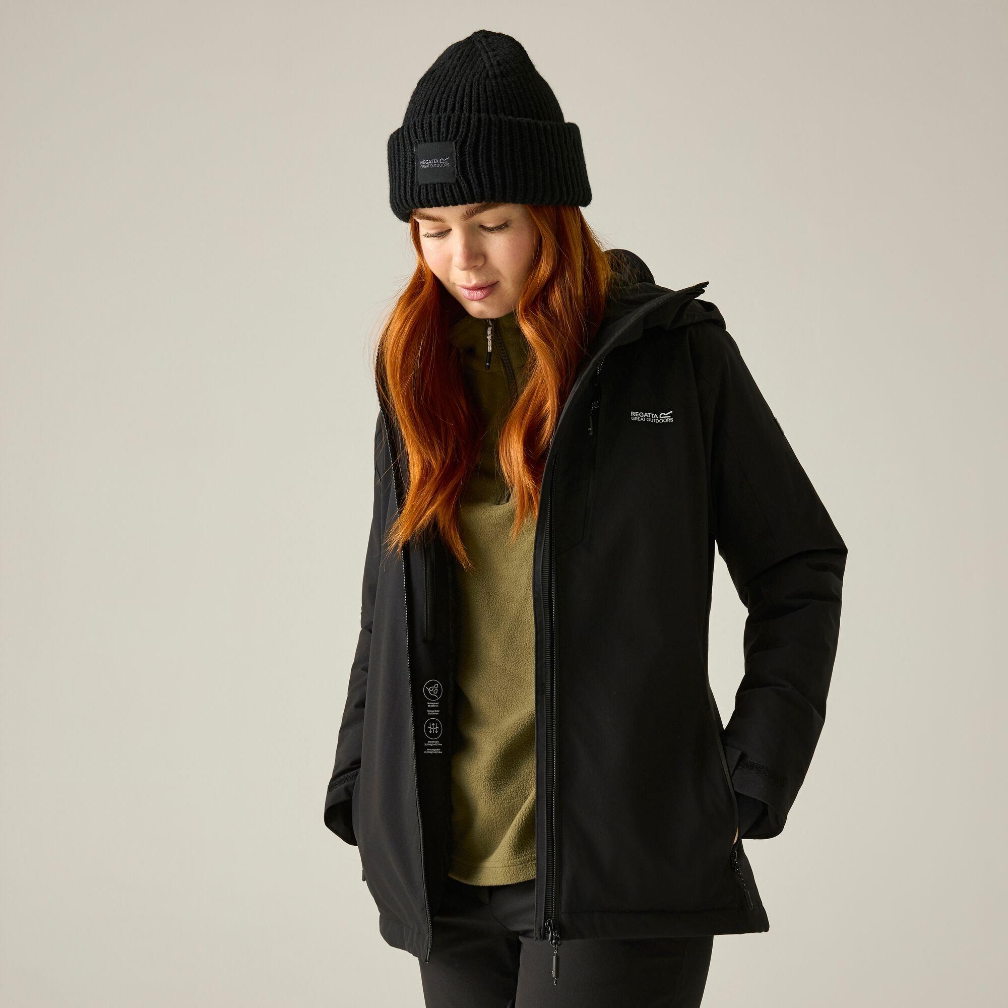 Black - Regatta - Womens Highton Stretch Padded Waterproof Jacket - 3