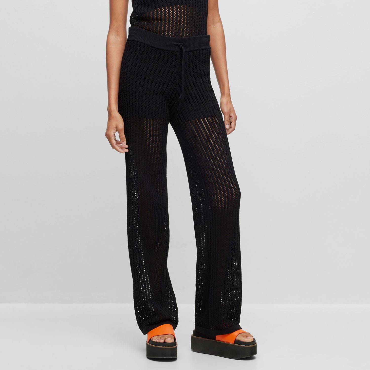 Black - Hugo - Slonise Knitted Trousers - 1