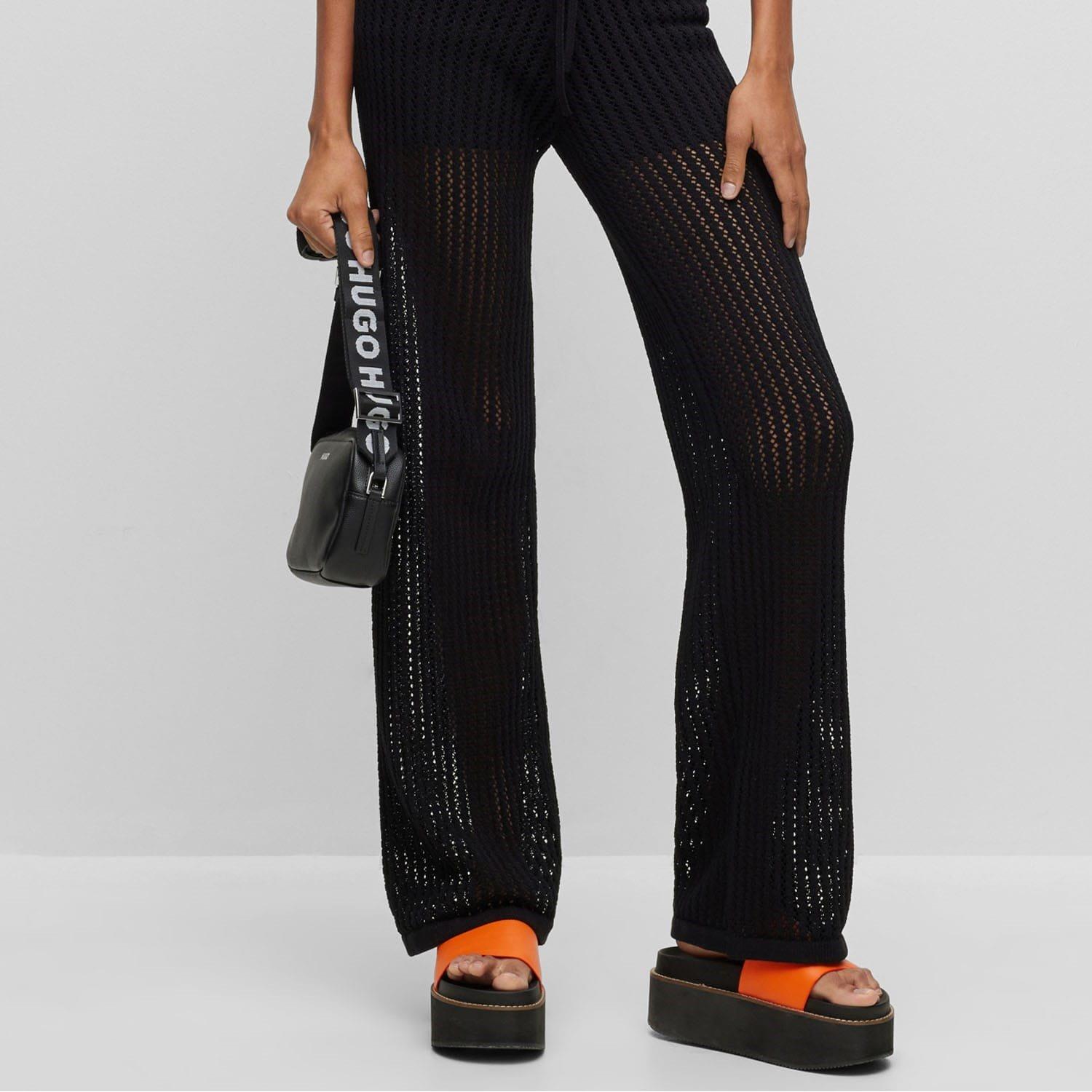 Black - Hugo - Slonise Knitted Trousers - 4