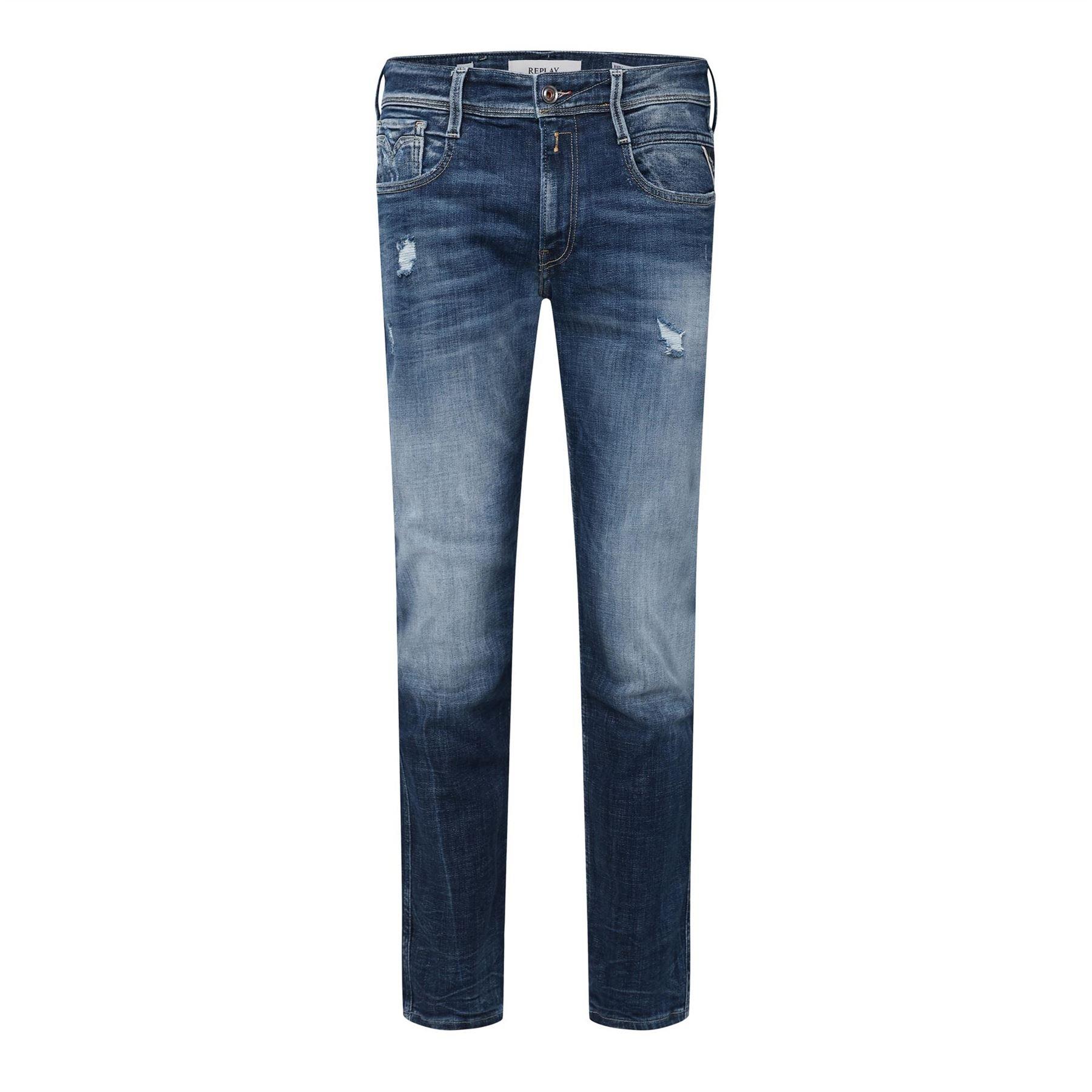 Blue - Replay - Anbass Slim-Fit Jeans - 1