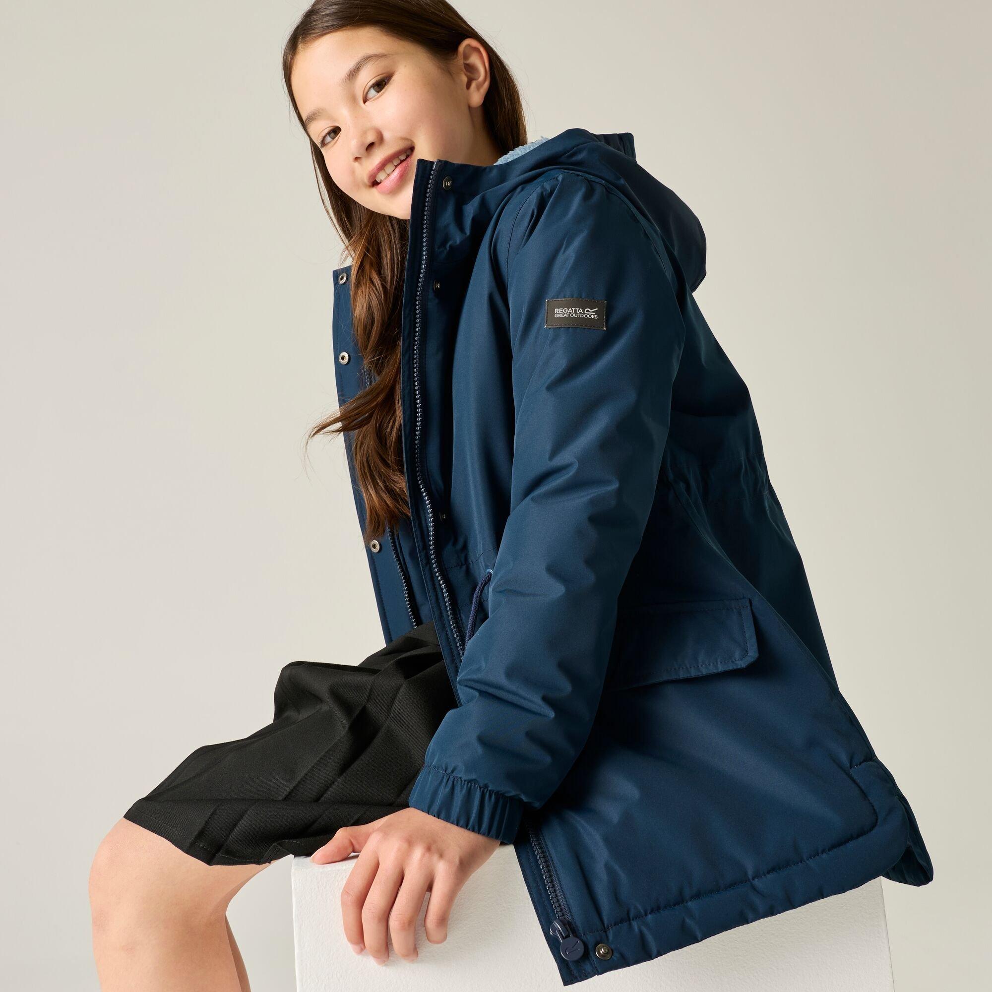 Navy(Dusky Blue - Regatta - Kids Vallina Insulated Waterproof Jacket - 8