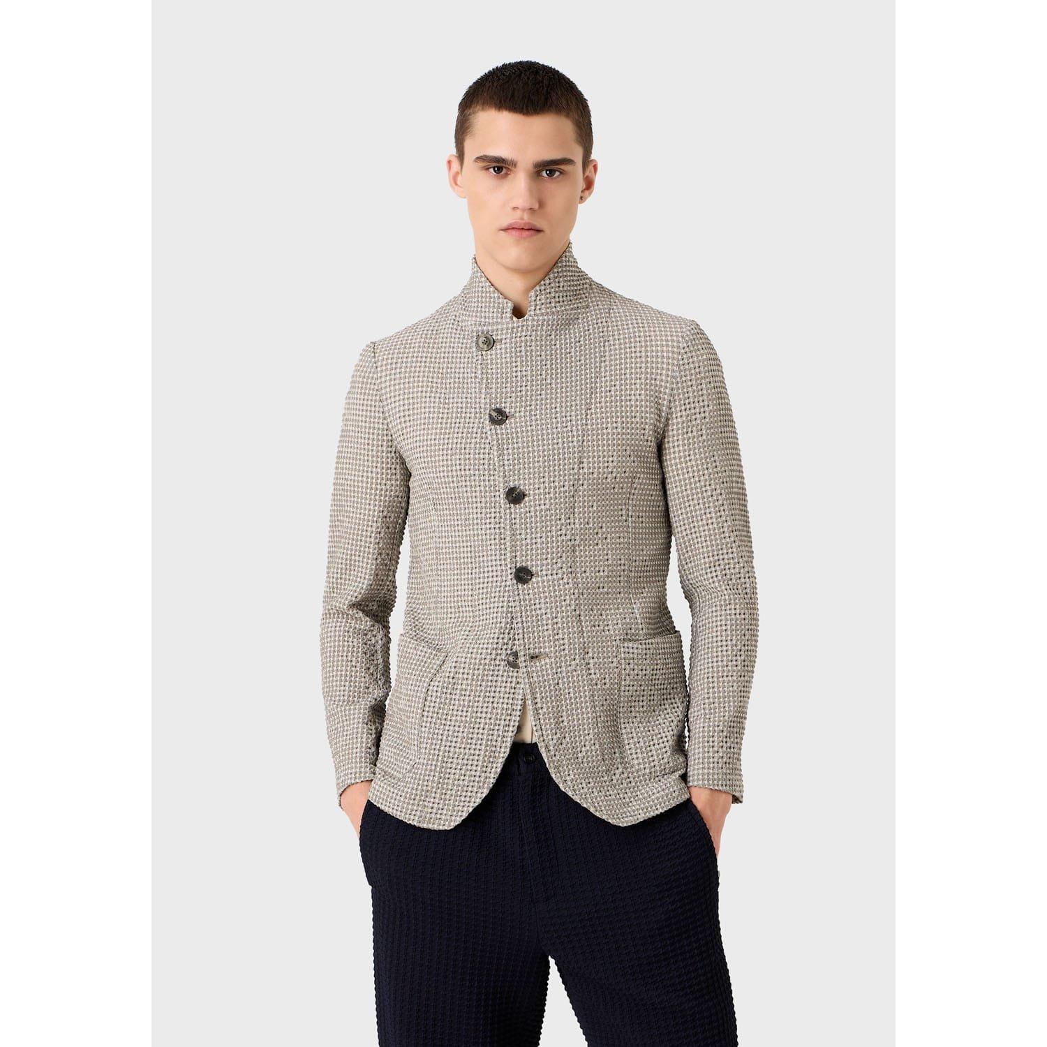 Grey - Emporio Armani - Guru Collar Jacket - 1