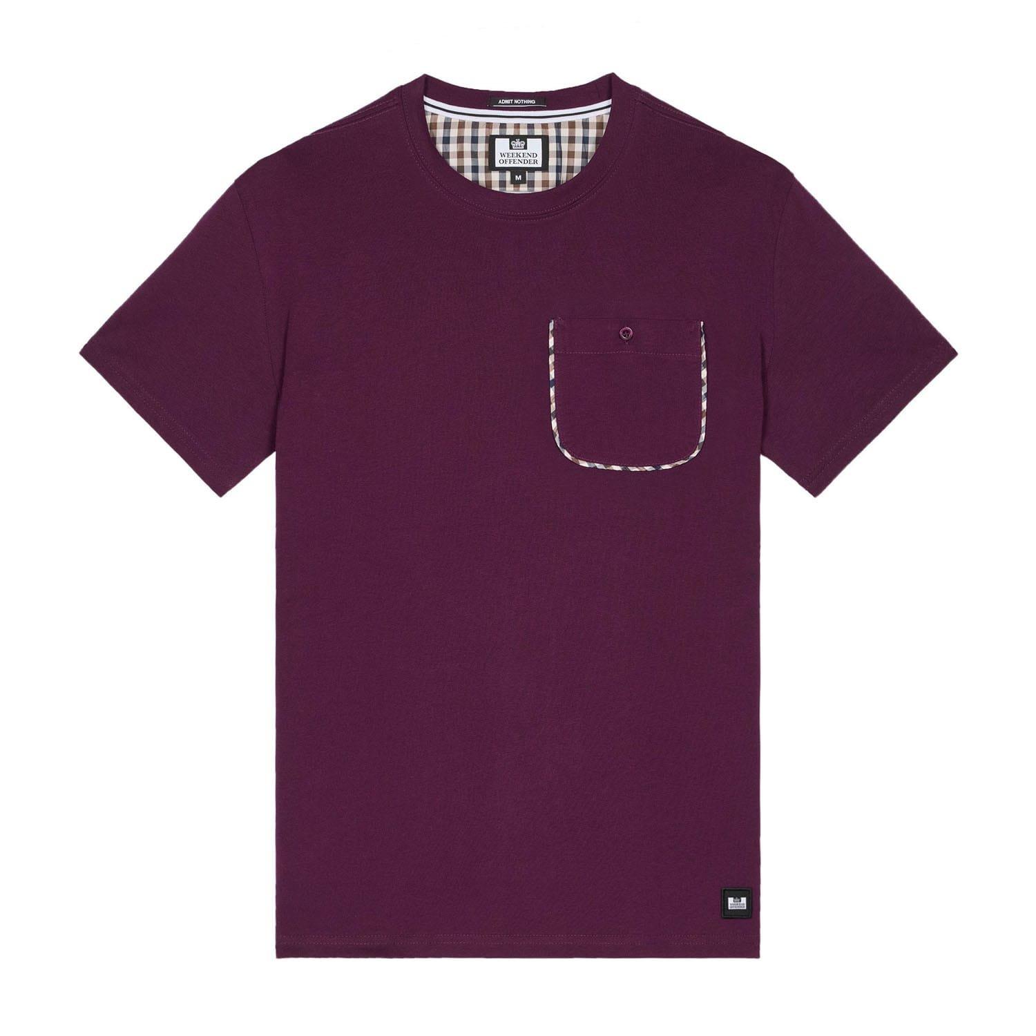 Berry - Weekend Offender - Sutton Check Detail Pocket T-Shirt - 3