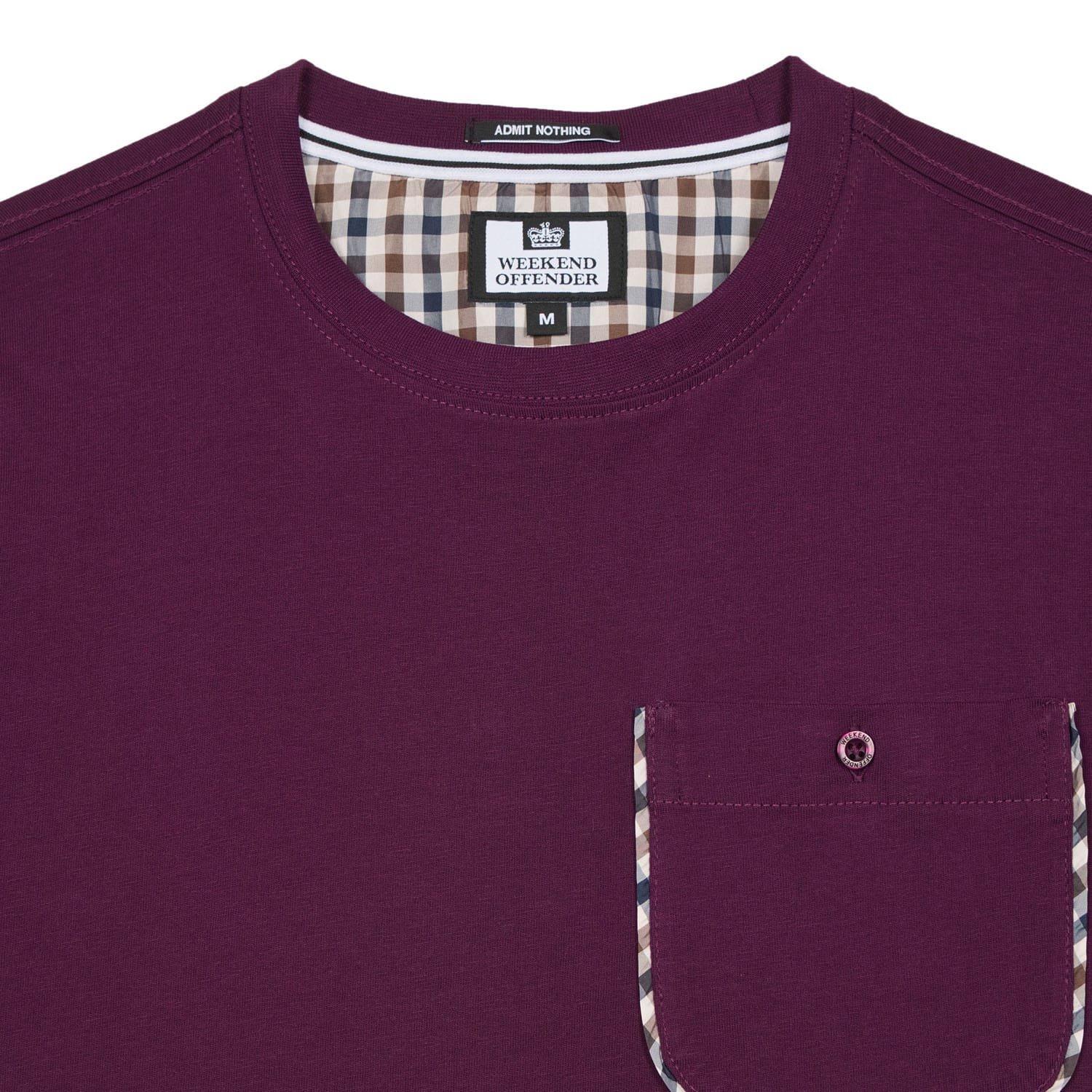 Berry - Weekend Offender - Sutton Check Detail Pocket T-Shirt - 5