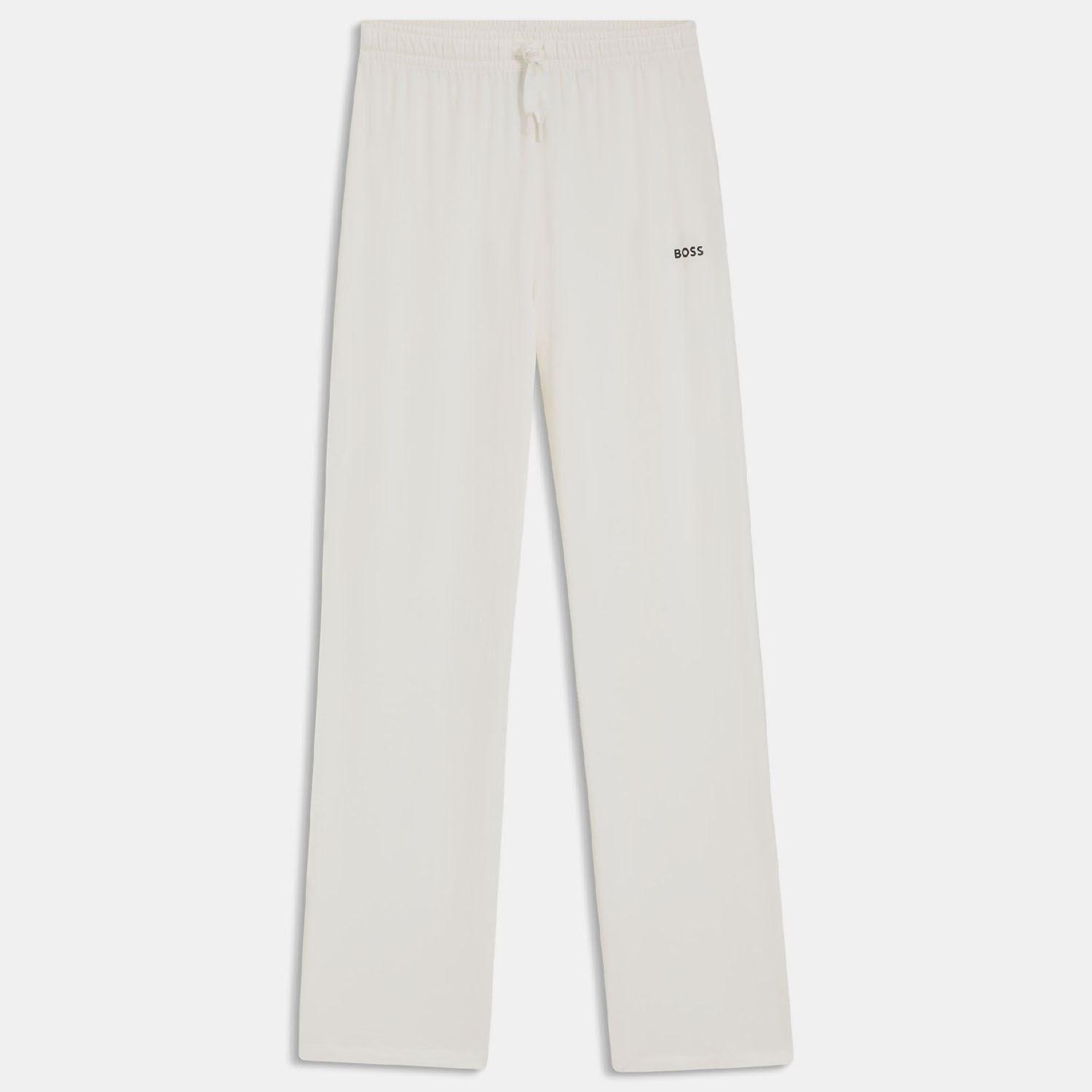 White - Boss - Stretch Cotton Pyjama Bottoms with Logo Detail - 1