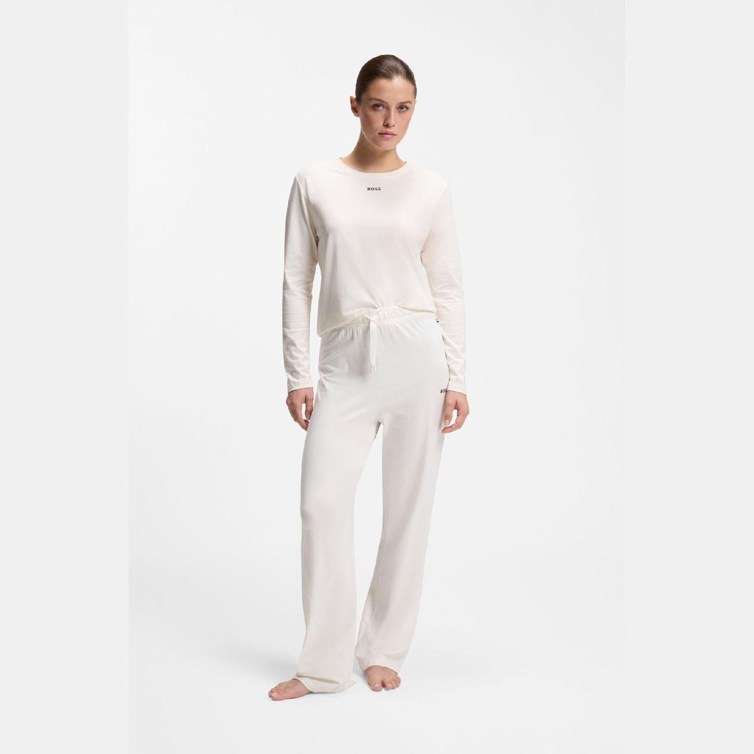 White - Boss - Stretch Cotton Pyjama Bottoms with Logo Detail - 4