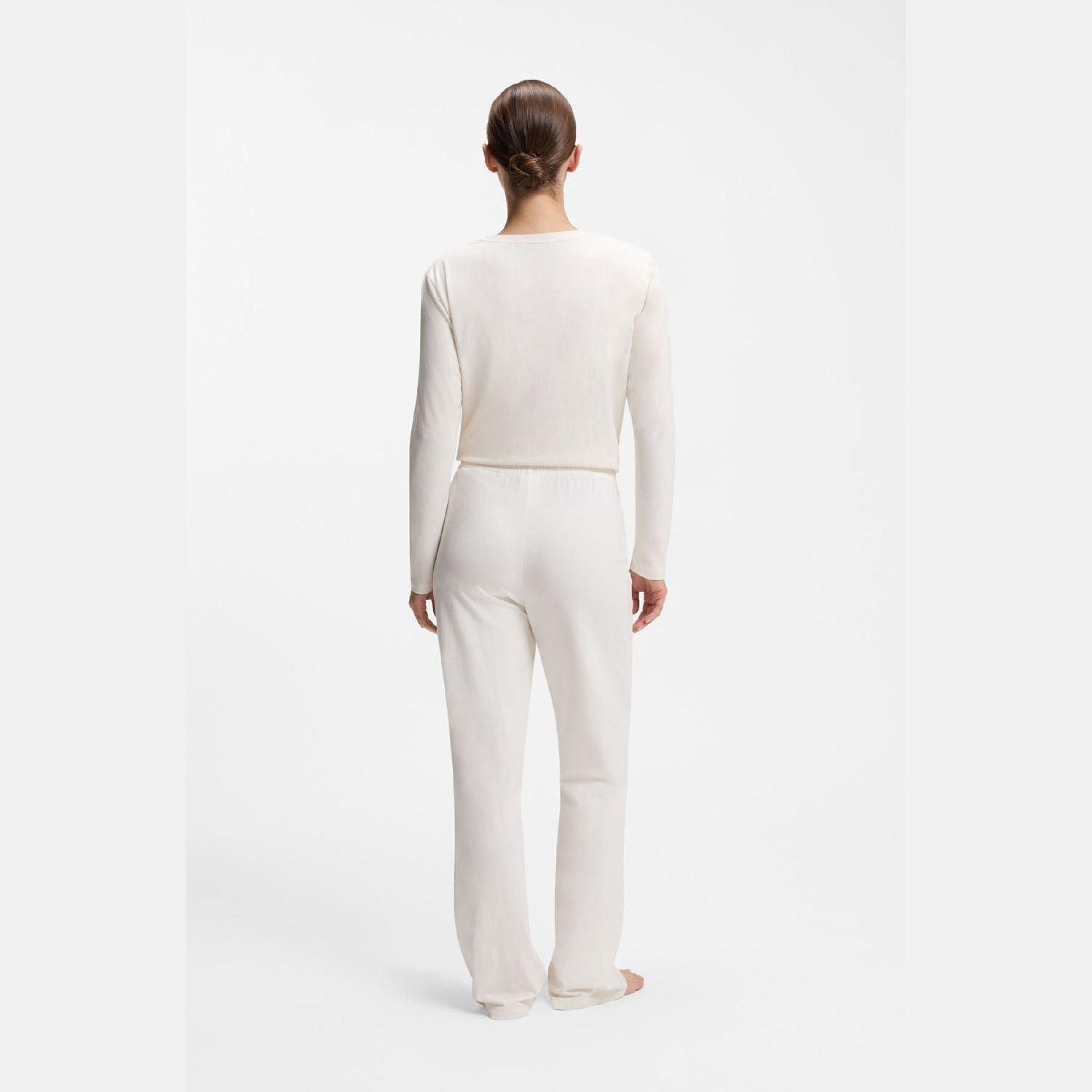 White - Boss - Stretch Cotton Pyjama Bottoms with Logo Detail - 5