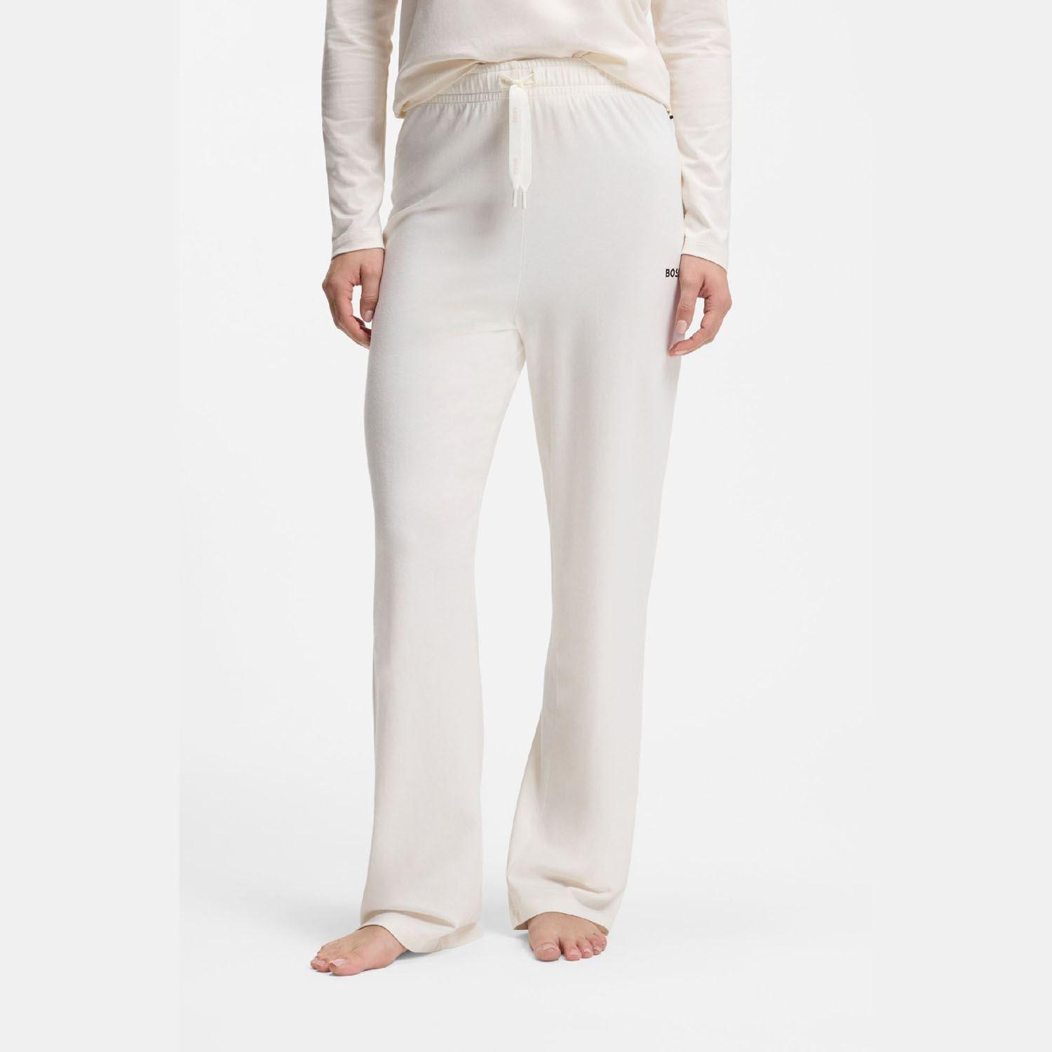 White - Boss - Stretch Cotton Pyjama Bottoms with Logo Detail - 5