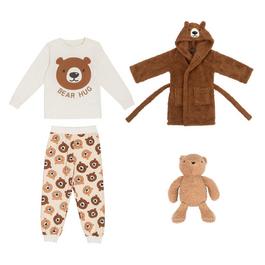 Firetrap Kids Unisex Kids Teddy 4 Piece Dressing Gown Pyjama Set