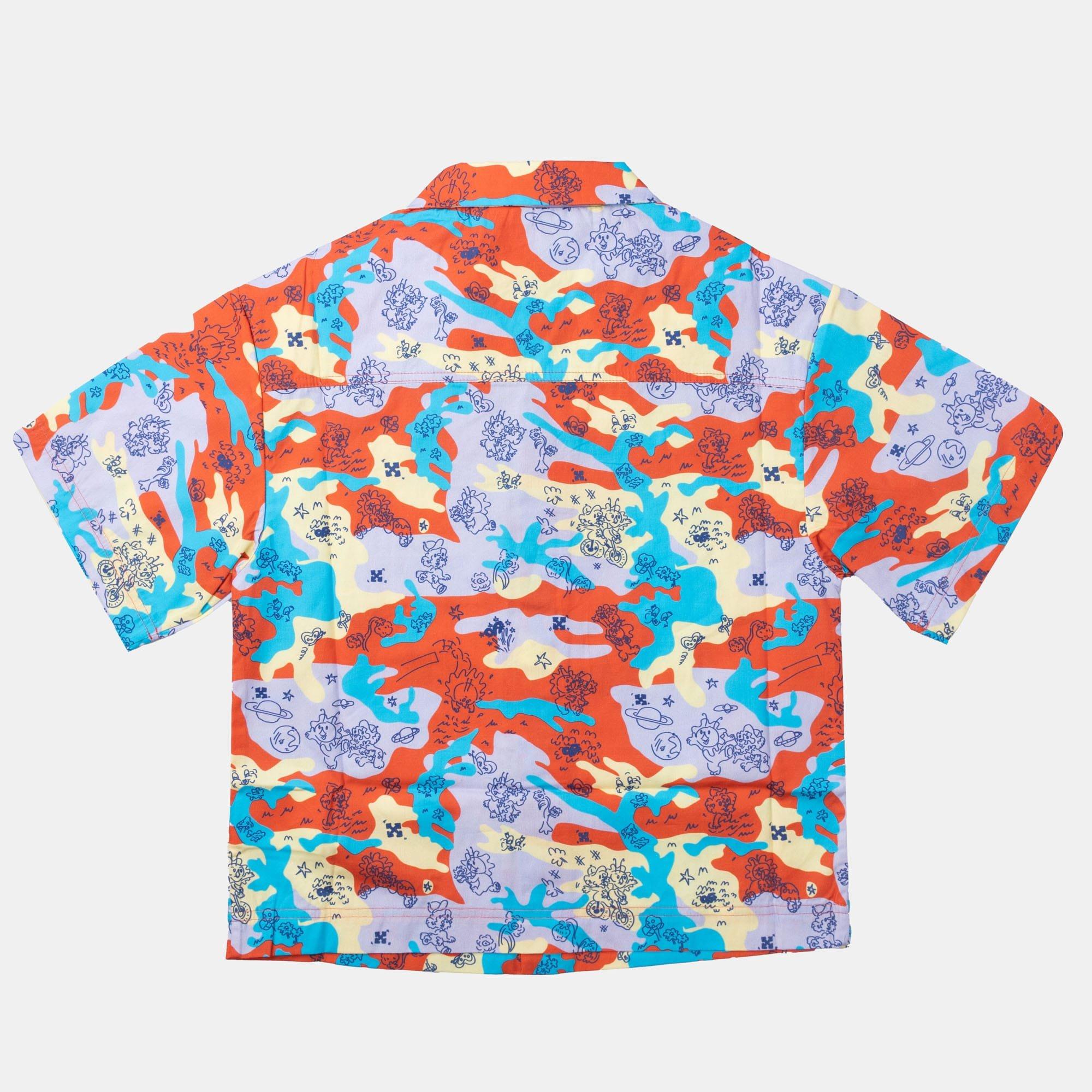 Multi Colour - Off White - Puzzleflage Bowling Shirt - 2