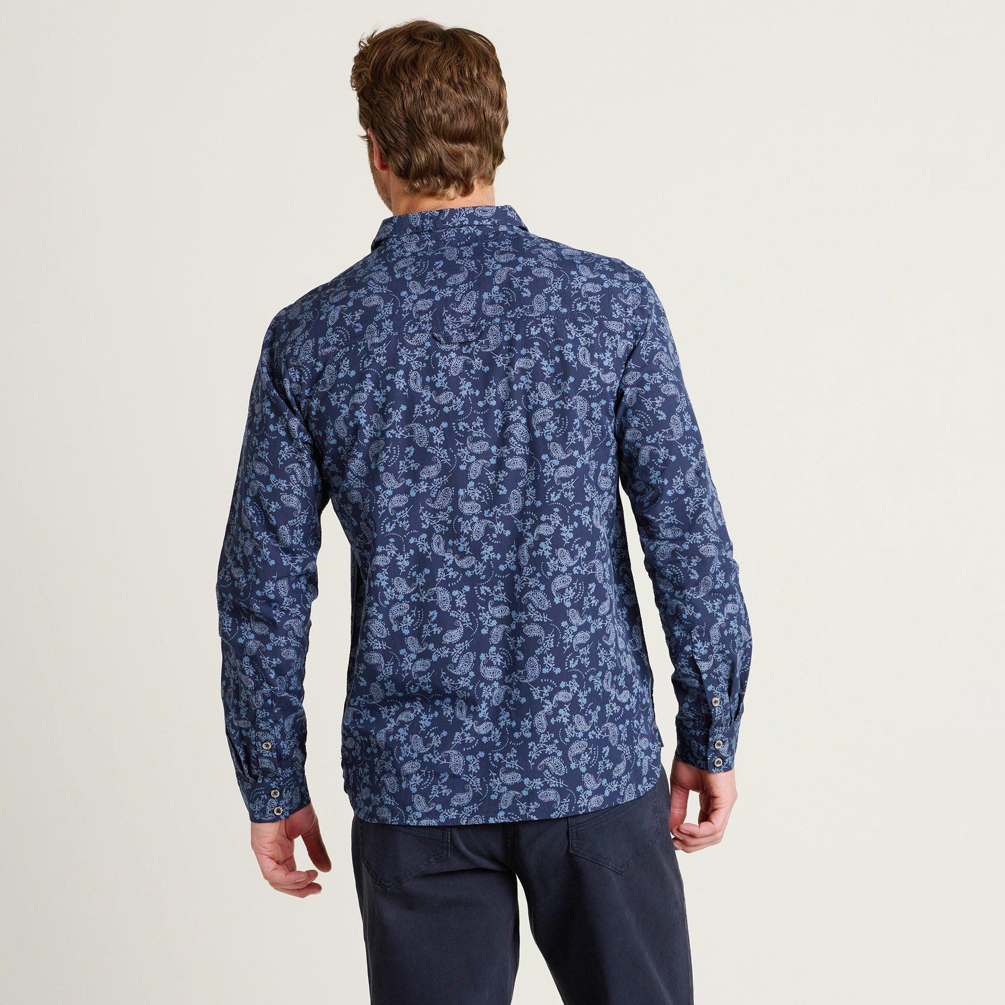 Blue - Brakeburn - Men's Paisley Long-Sleeve Patterned Shirt - 2
