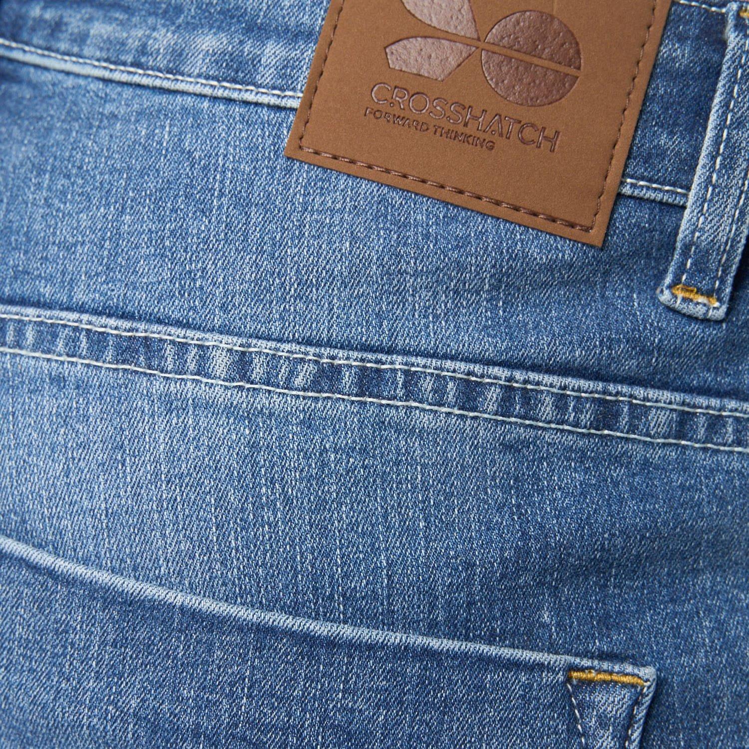 Blue - Crosshatch - Riptrey Scratch Detail Denim Shorts - 6