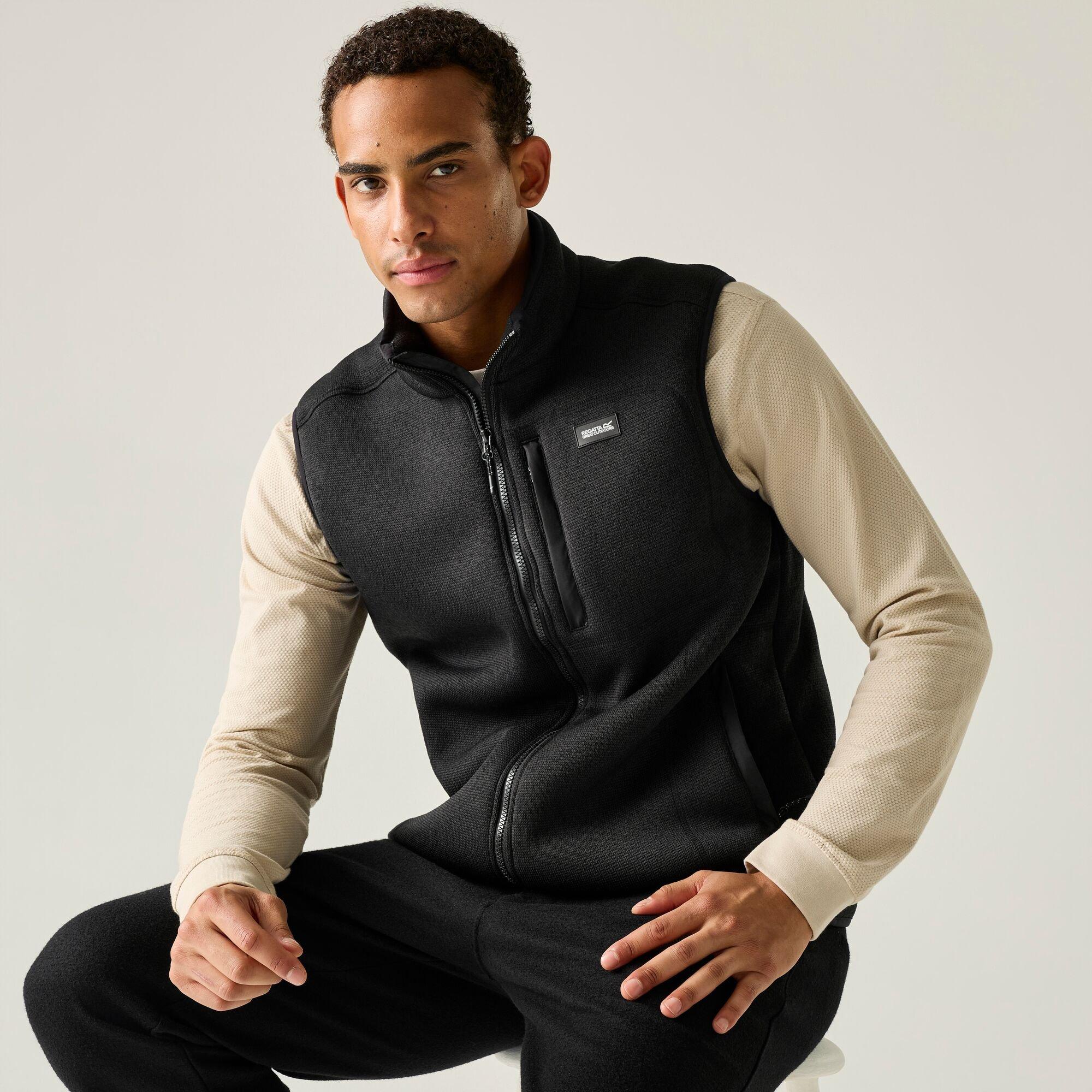 Black - Regatta - Mens Barlee Fleece Bodywarmer - 4
