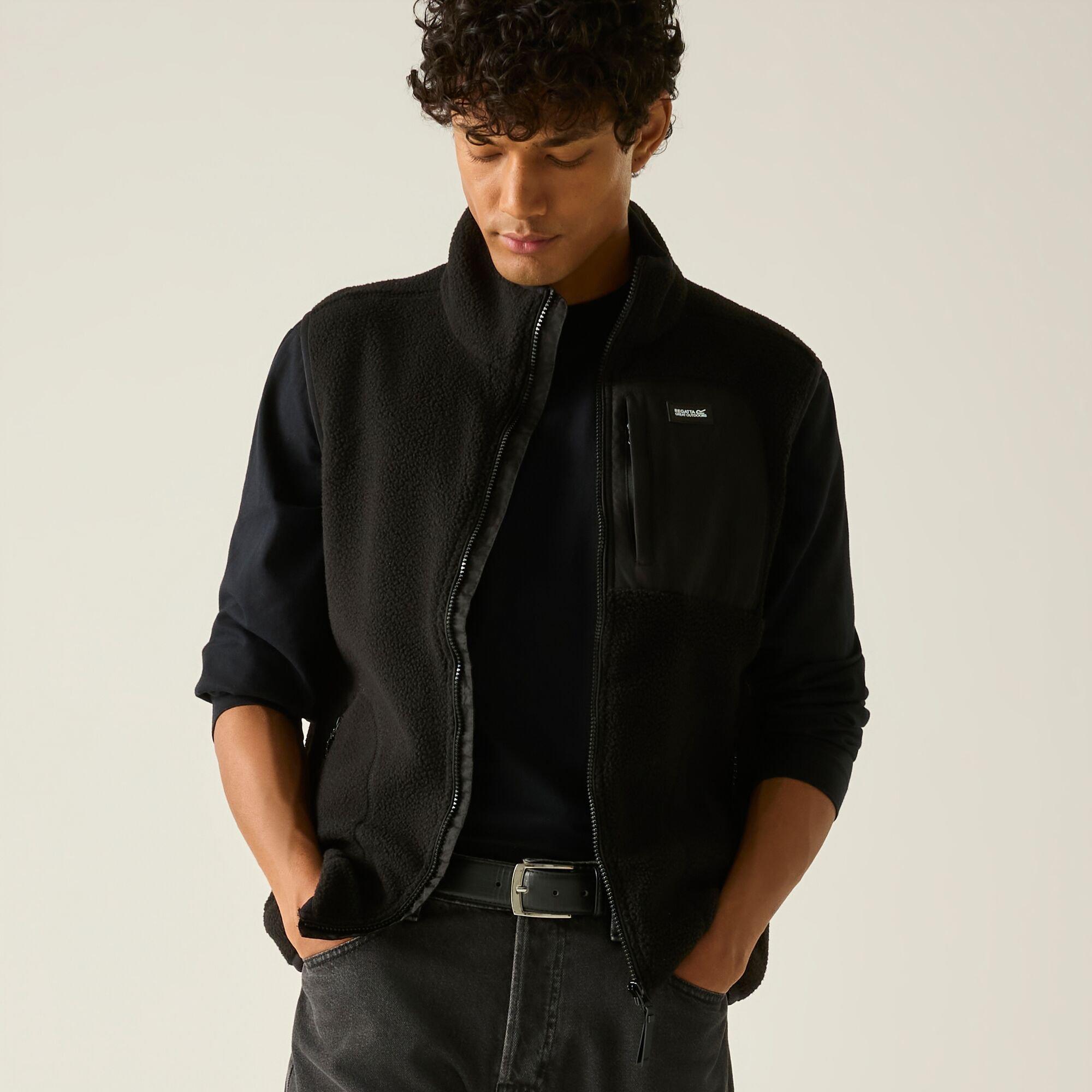 Black/Black - Regatta - Mens Frankie Borg Fleece Bodywarmer - 5