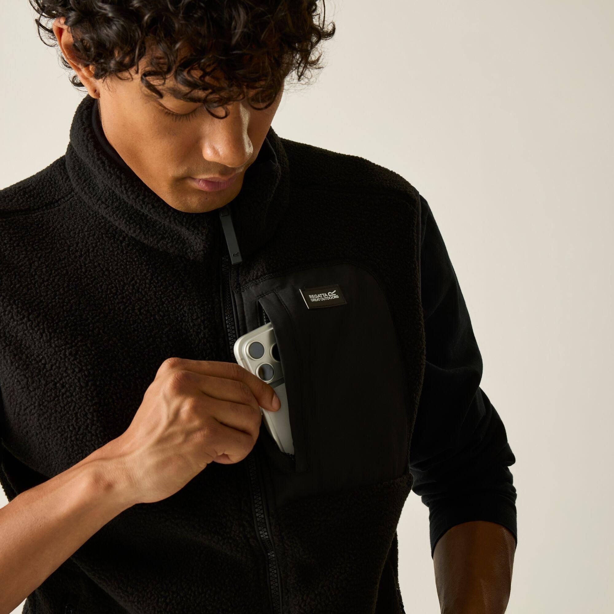 Black/Black - Regatta - Mens Frankie Borg Fleece Bodywarmer - 6