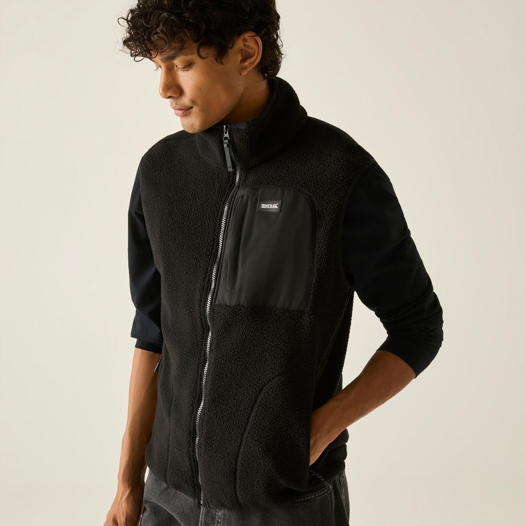Black/Black - Regatta - Mens Frankie Borg Fleece Bodywarmer - 7