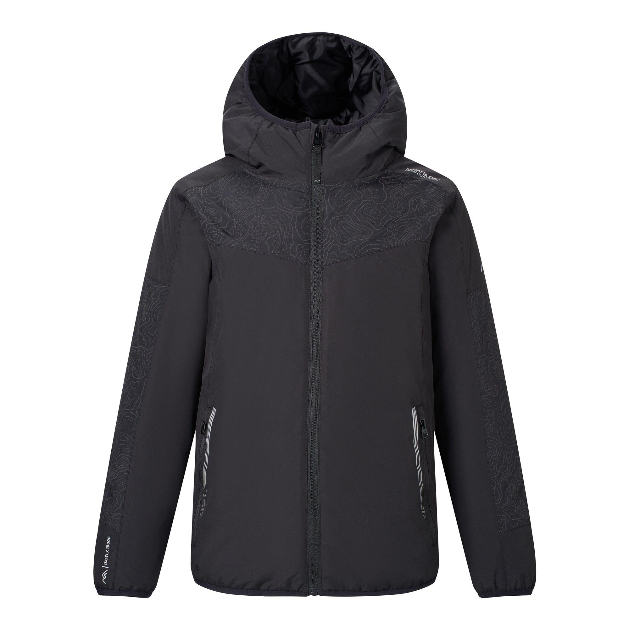 Black - Regatta - Kids Illuma Waterproof Reflective Jacket - 1