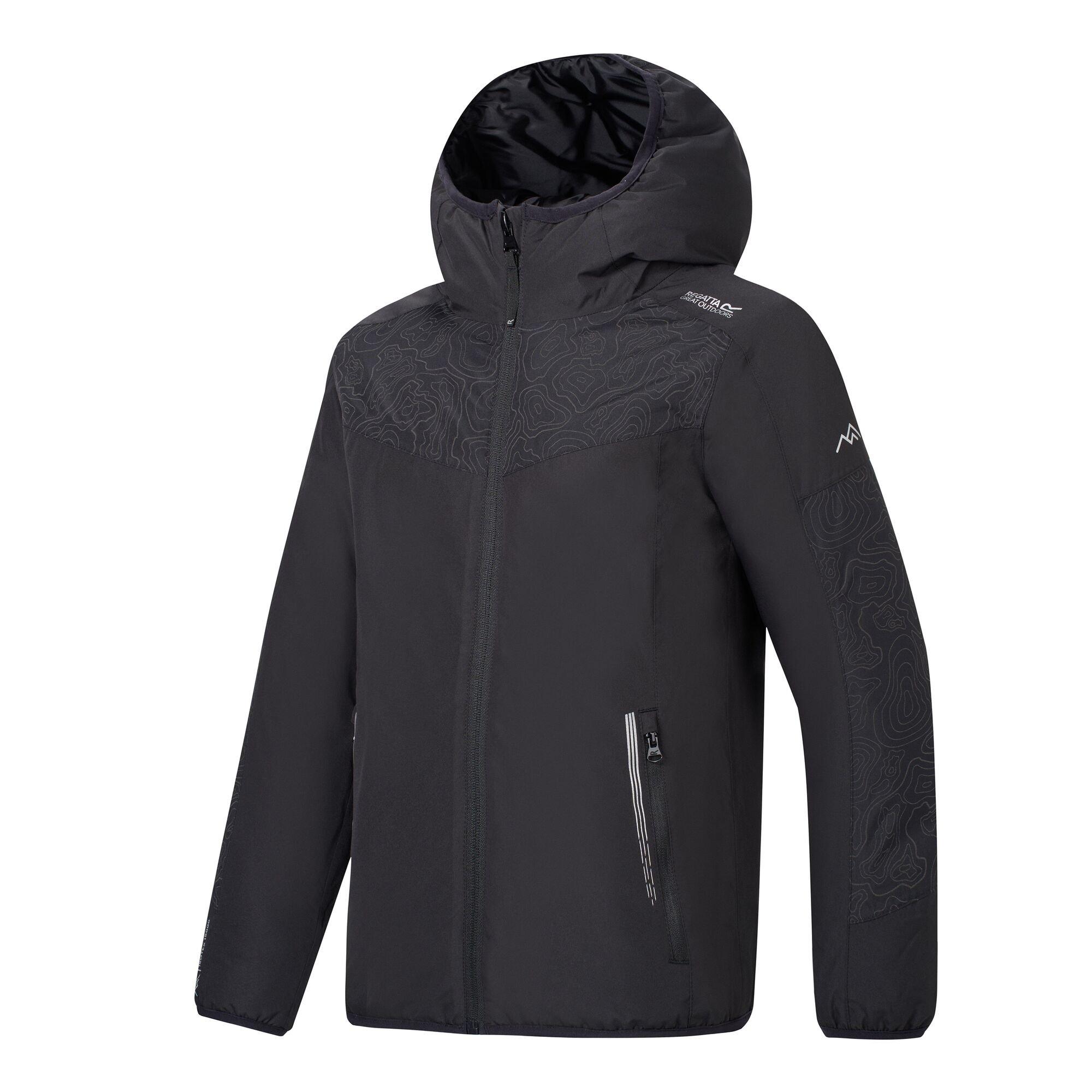 Black - Regatta - Kids Illuma Waterproof Reflective Jacket - 2
