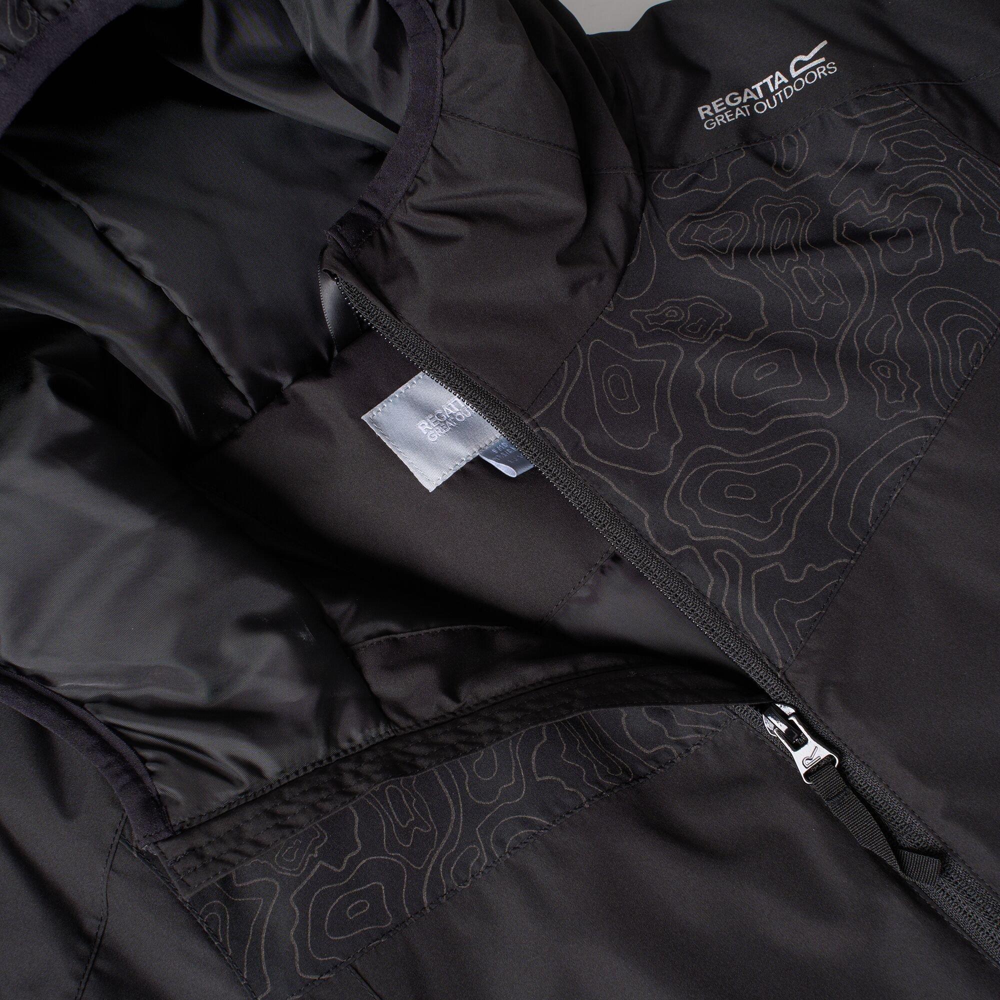 Black - Regatta - Kids Illuma Waterproof Reflective Jacket - 5