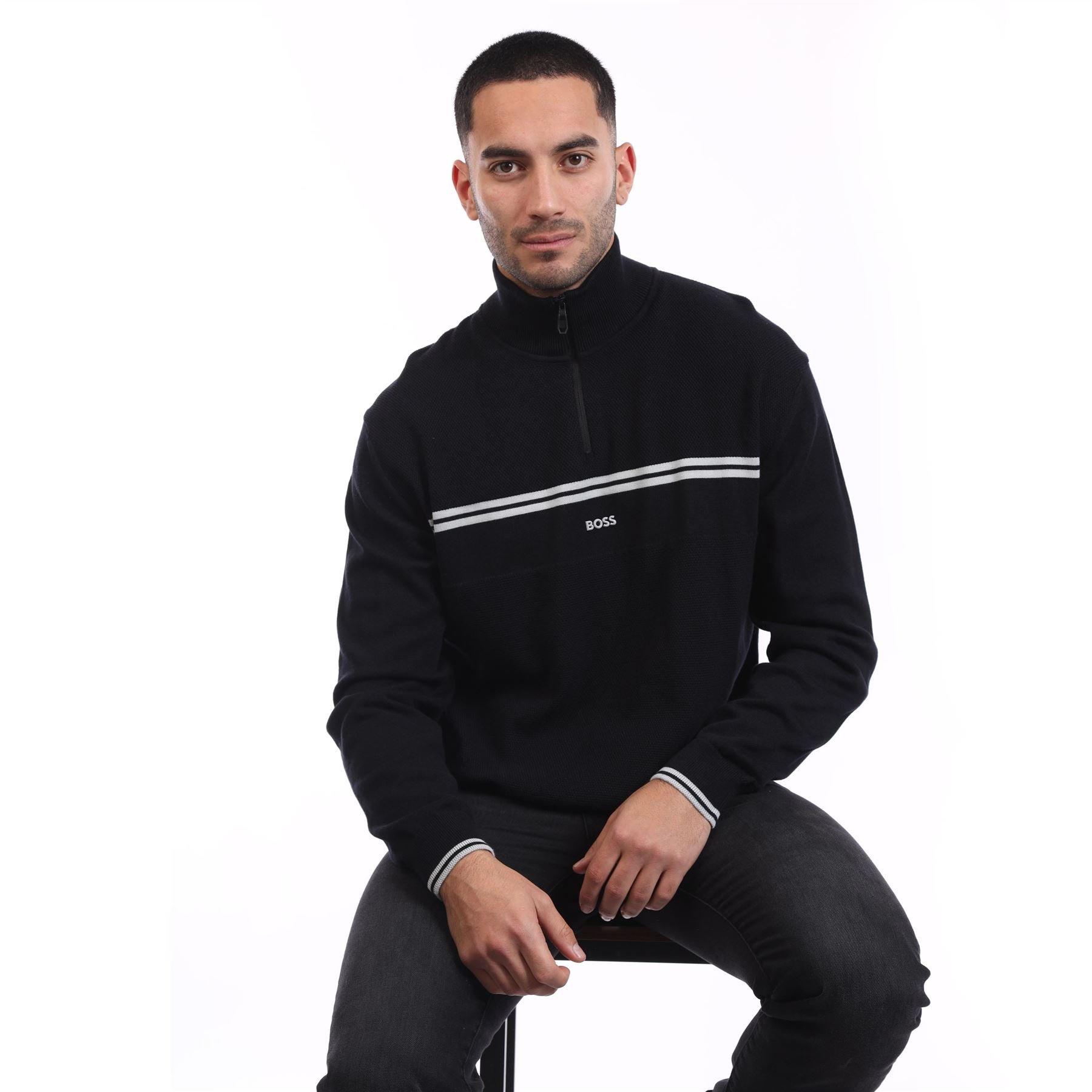 Dark Blue - Boss - K Zone Quarter-Zip Sweater - 4