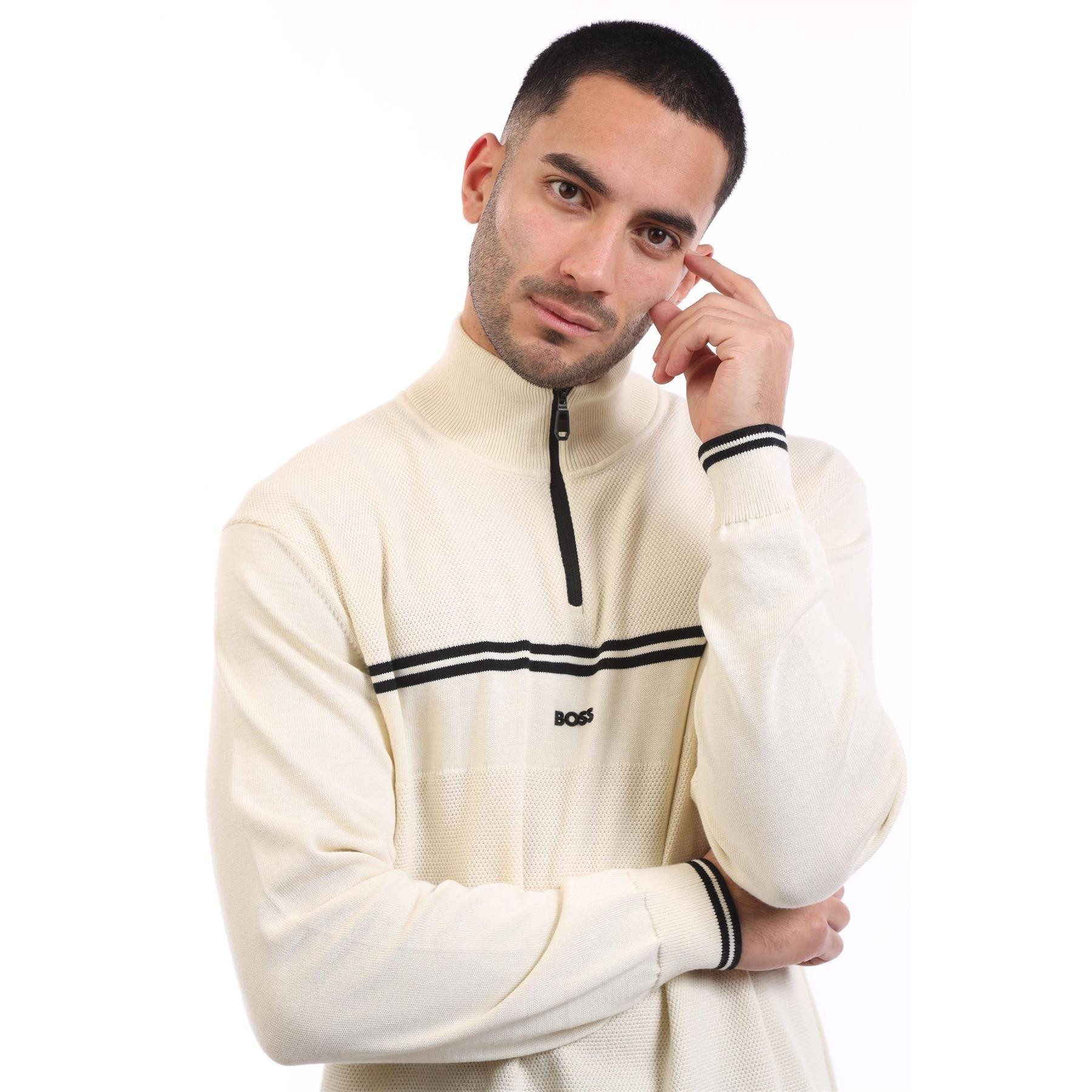 White - Boss - K Zone Quarter-Zip Sweater - 3