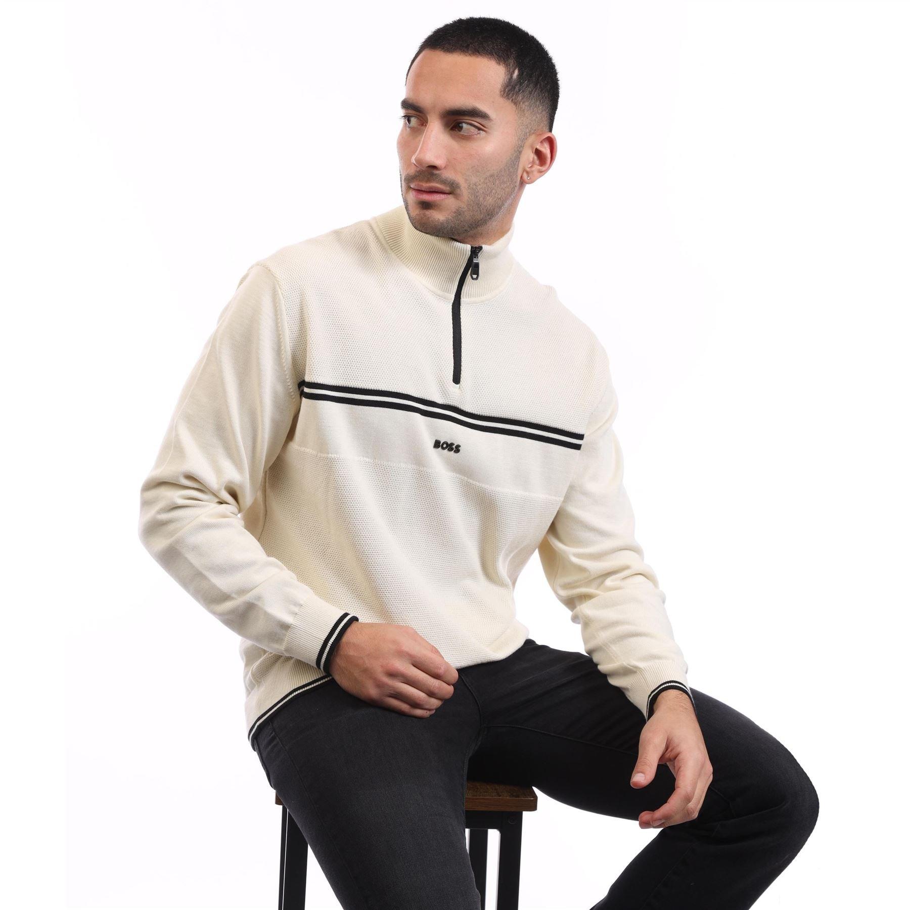 White - Boss - K Zone Quarter-Zip Sweater - 4