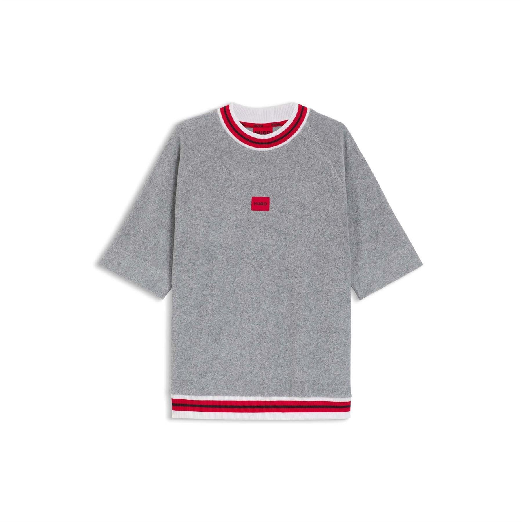 Grey - Hugo - Jaxon Short Sleeve Sweatshirt - 1