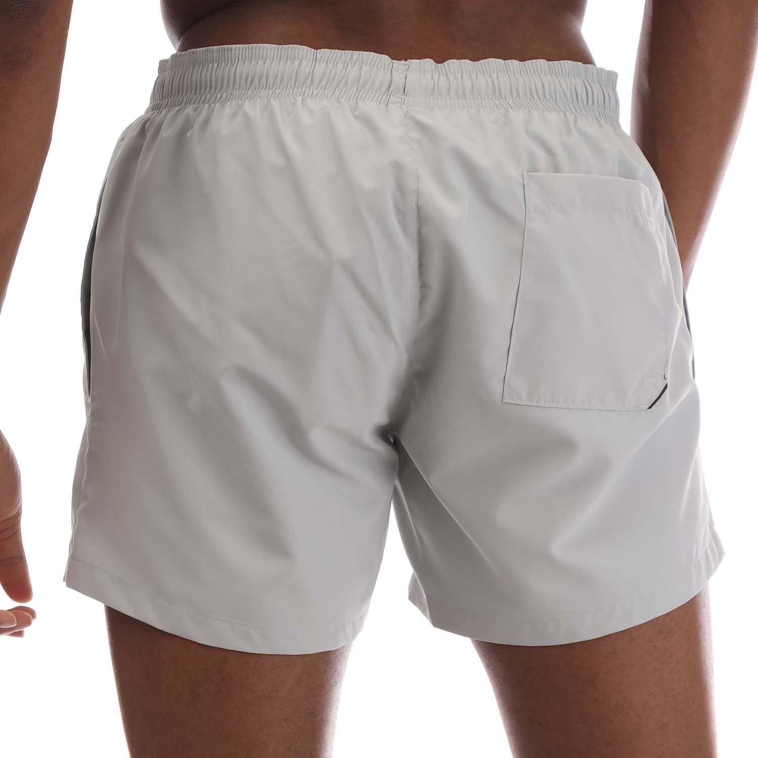 Grey - Hugo - Abas Logo Print Swim Shorts - 3