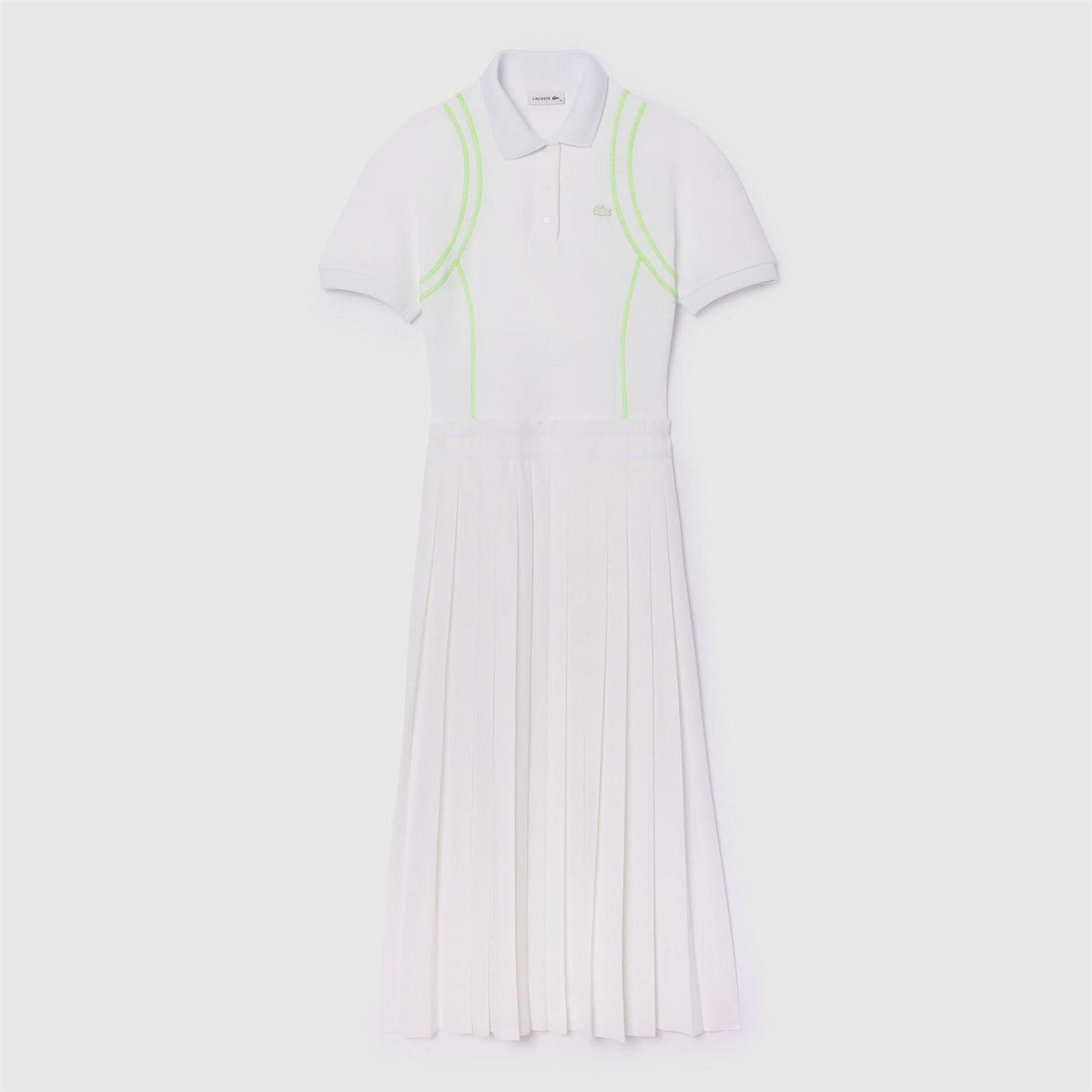 White - Lacoste - Pleated Polo Dress - 1