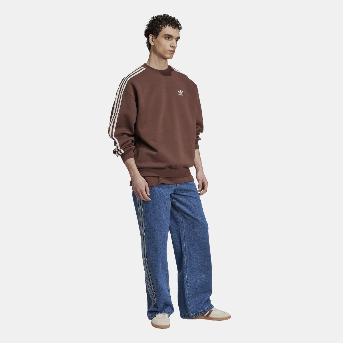 Brown - adidas Originals - Adicolor Oversized Crewneck Sweatshirt - 4