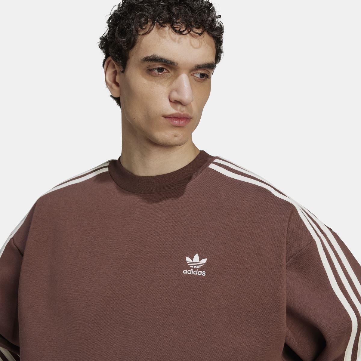 Brown - adidas Originals - Adicolor Oversized Crewneck Sweatshirt - 5