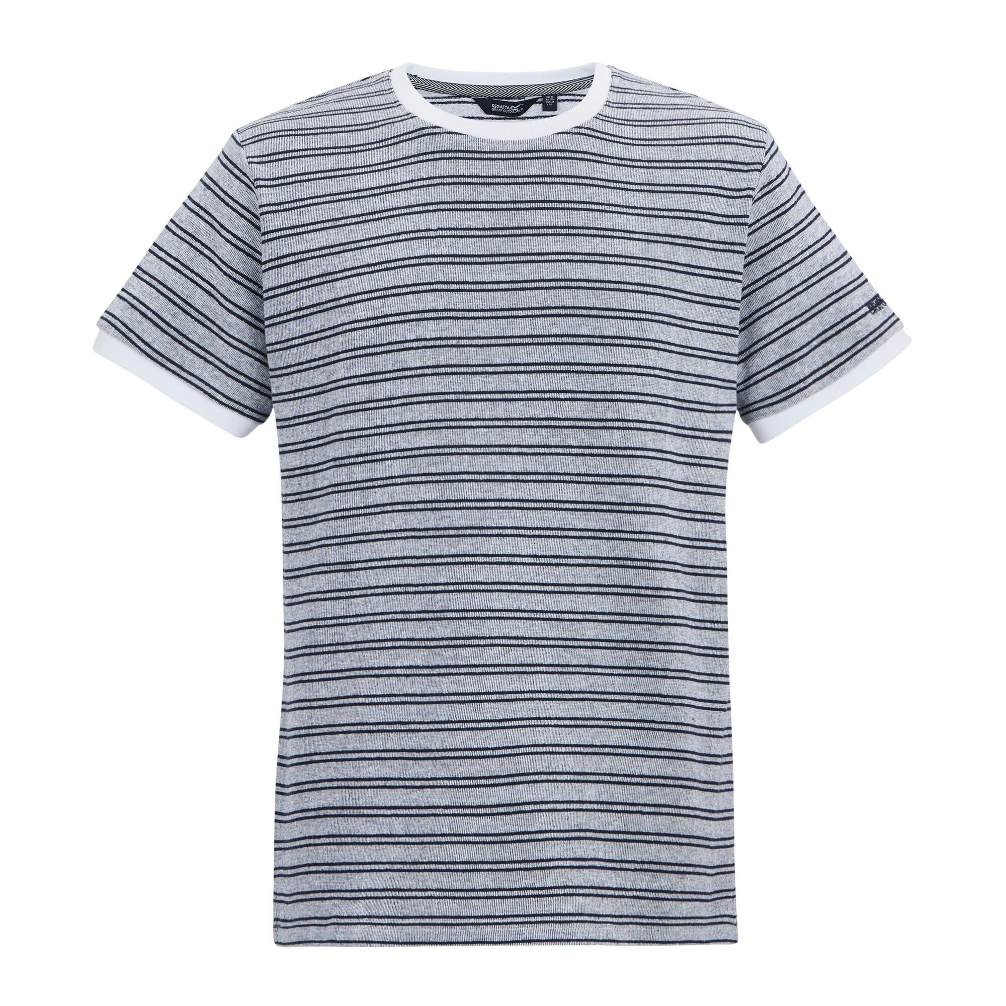 Regatta Men's Benlin Breathable T-Shirt - Wht/Nvystrpe - XXL