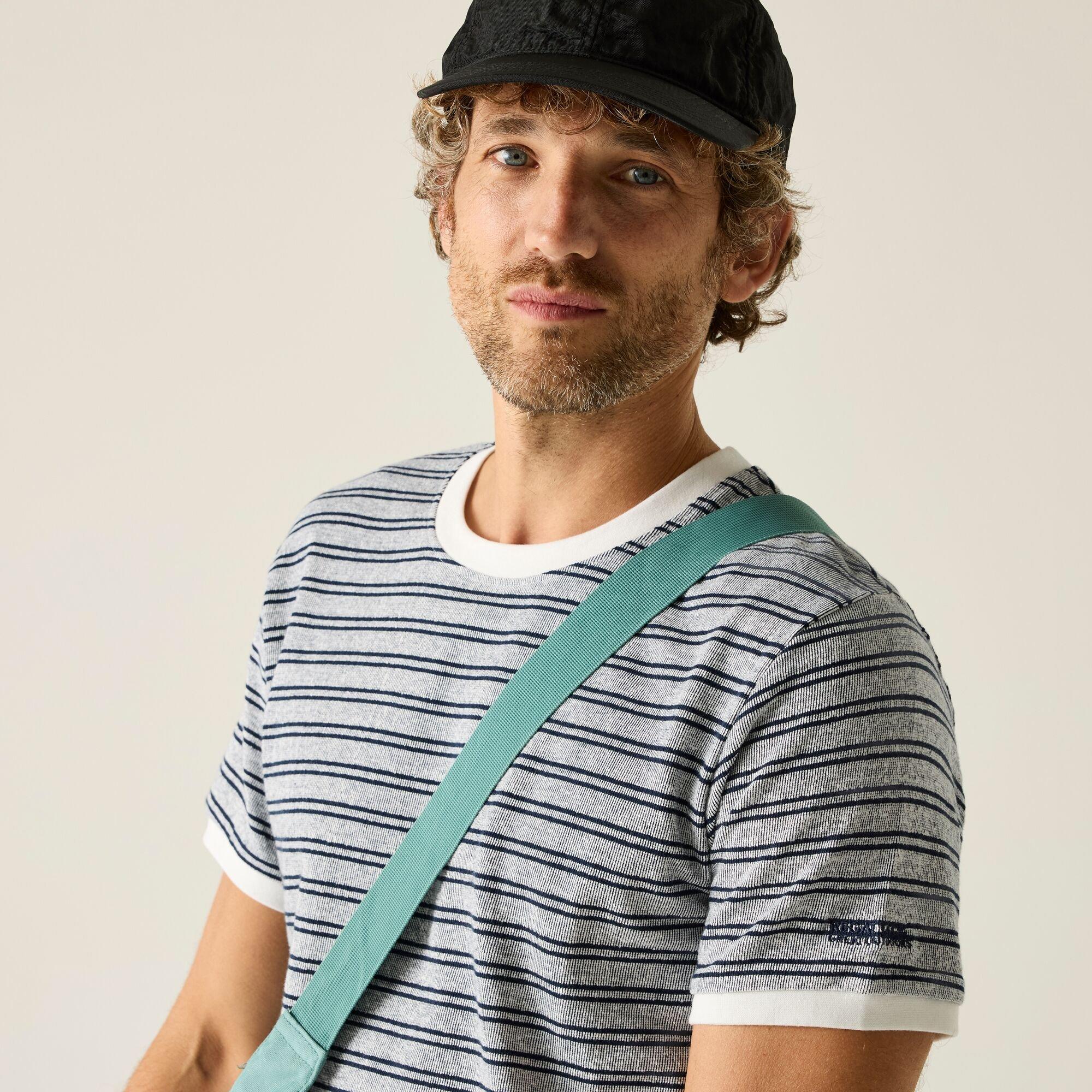 Wht/Nvystrpe - Regatta - Mens Benlin Breathable T-Shirt - 5