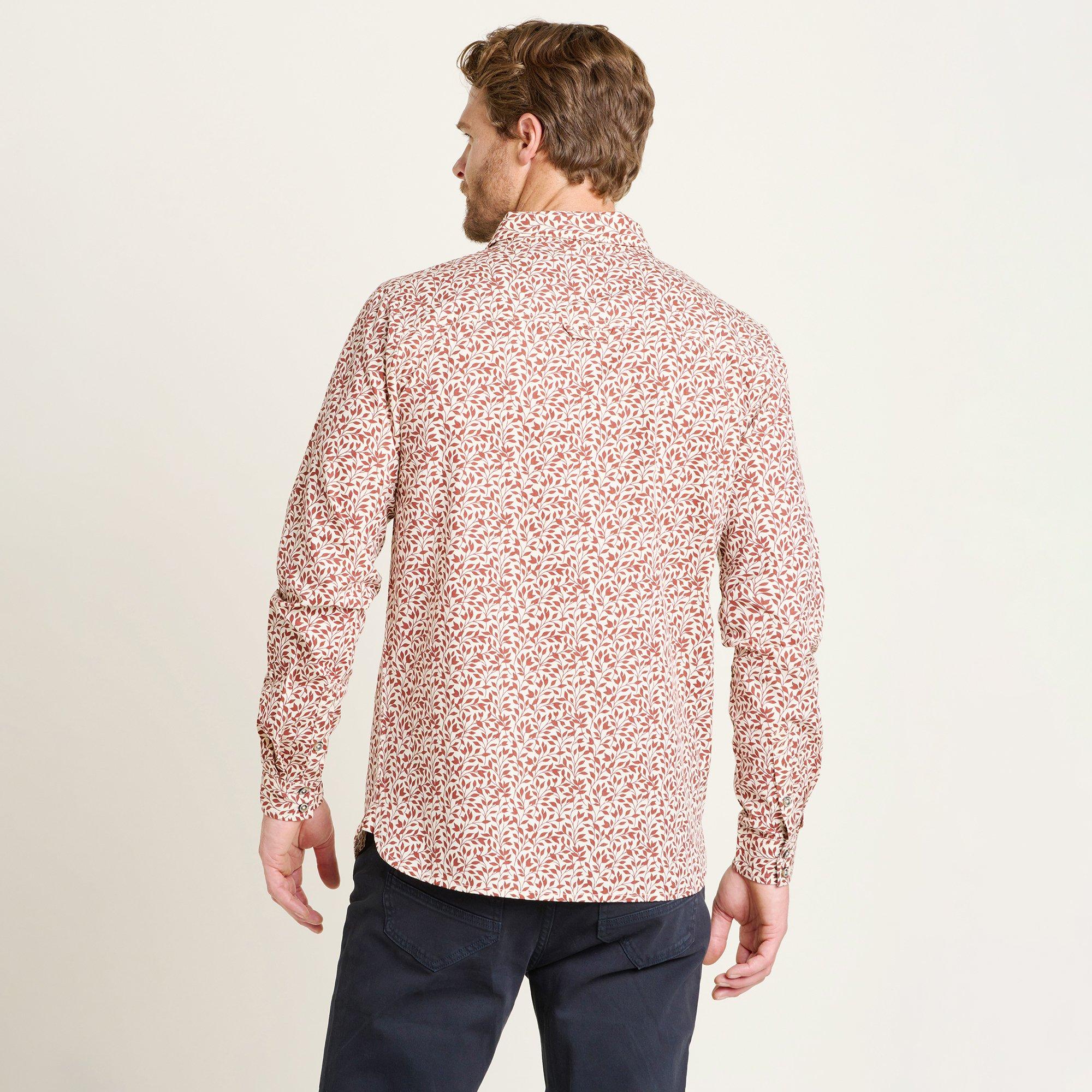 Burgundy - Brakeburn - Men's Long-Sleeve Patterned Shirt - 2