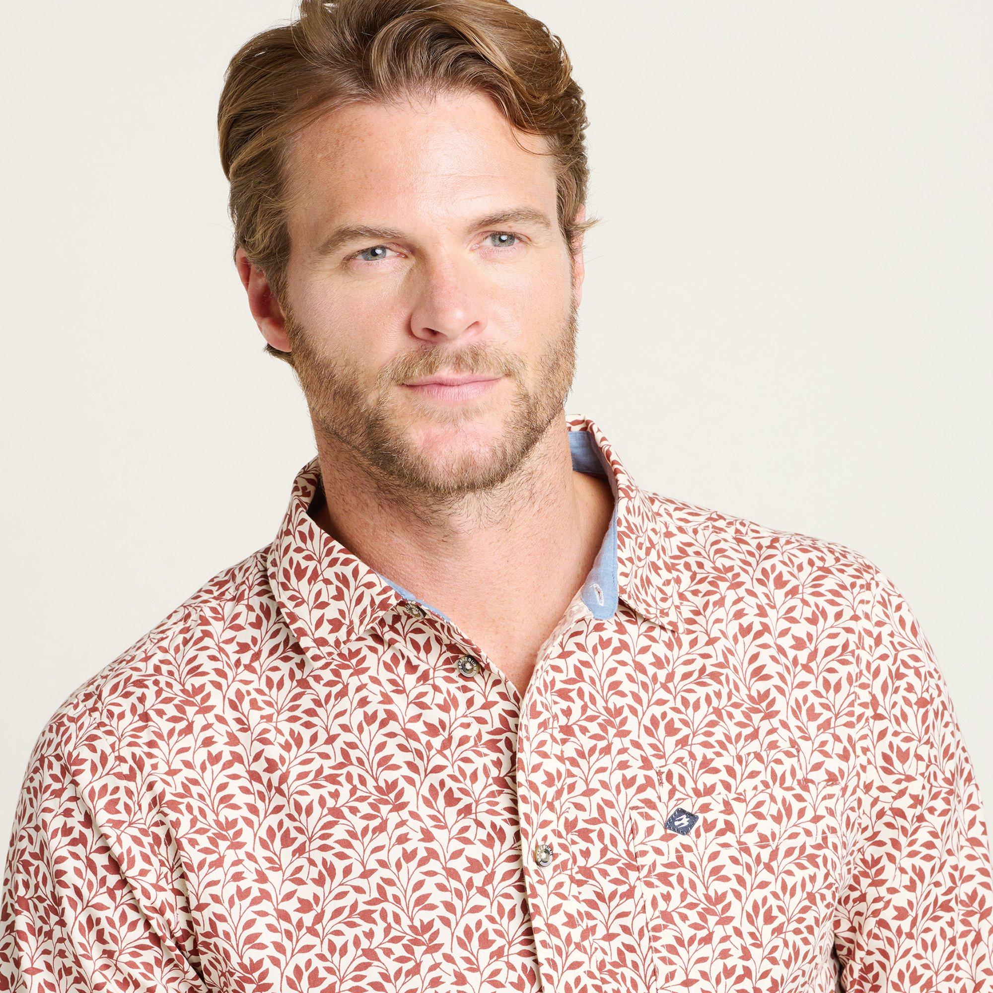 Burgundy - Brakeburn - Men's Long-Sleeve Patterned Shirt - 3