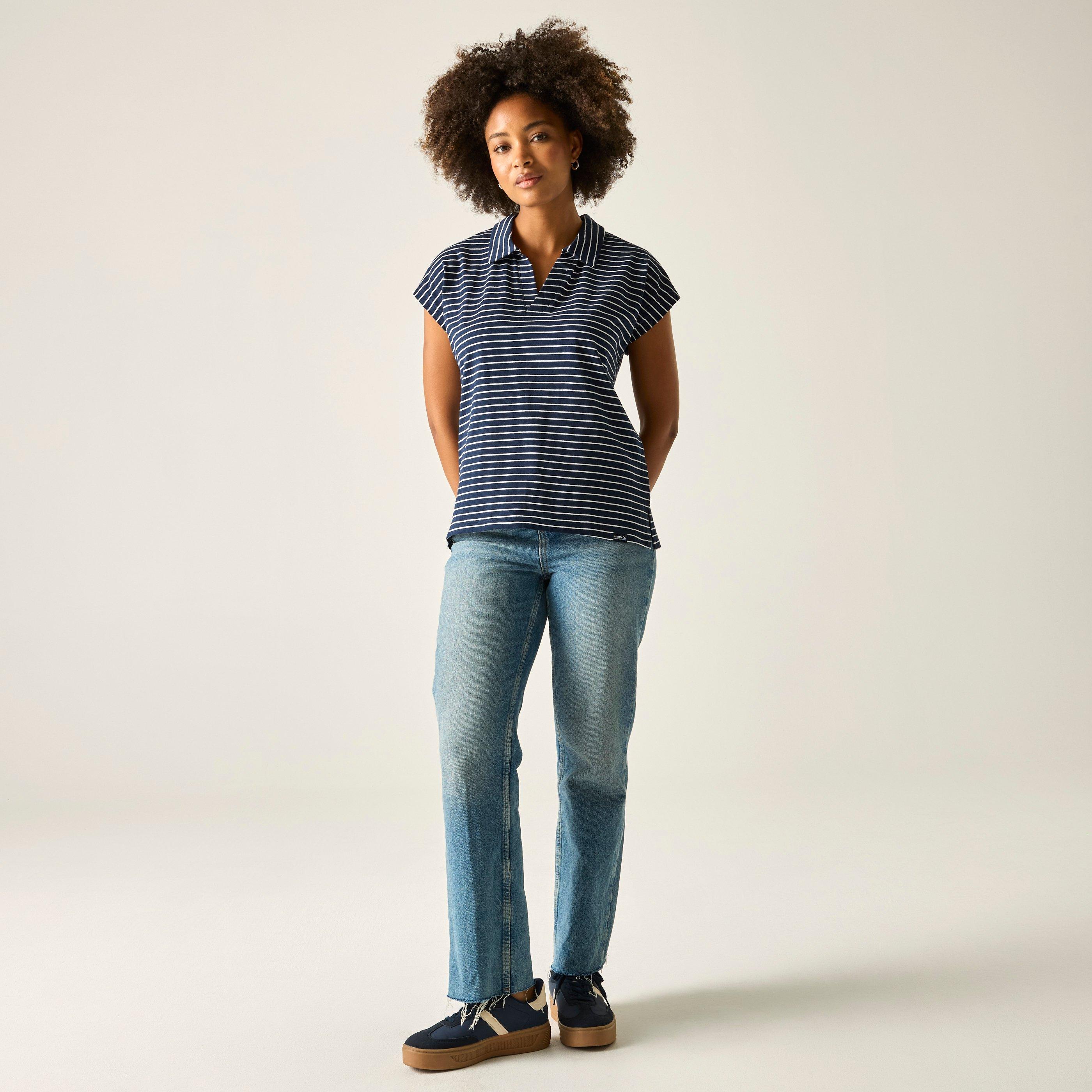 Nvy/Whtstrip - Regatta - Womens Lorana Breathable T-Shirt - 3