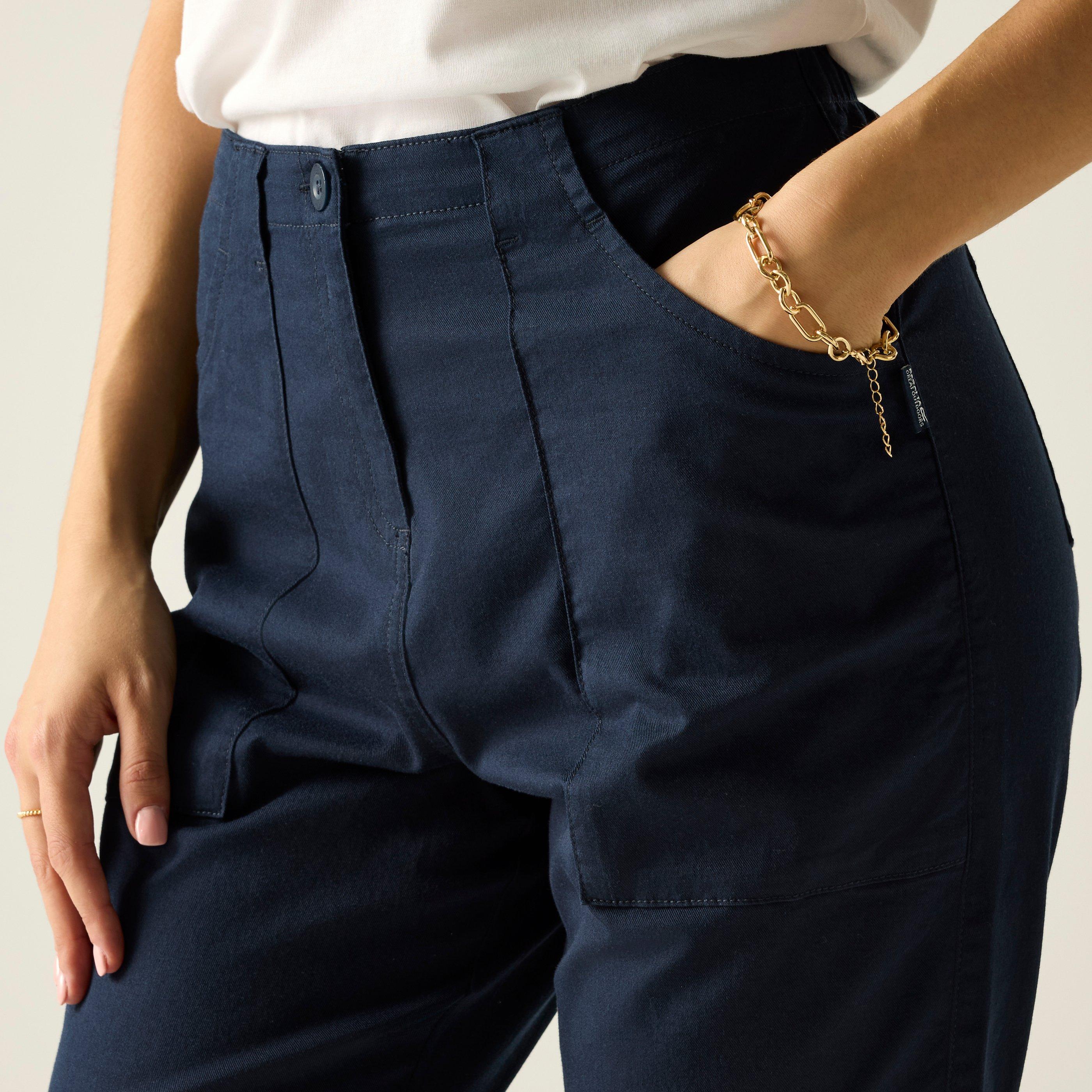 Navy - Regatta - Womens Shorebella Capri Trousers - 4