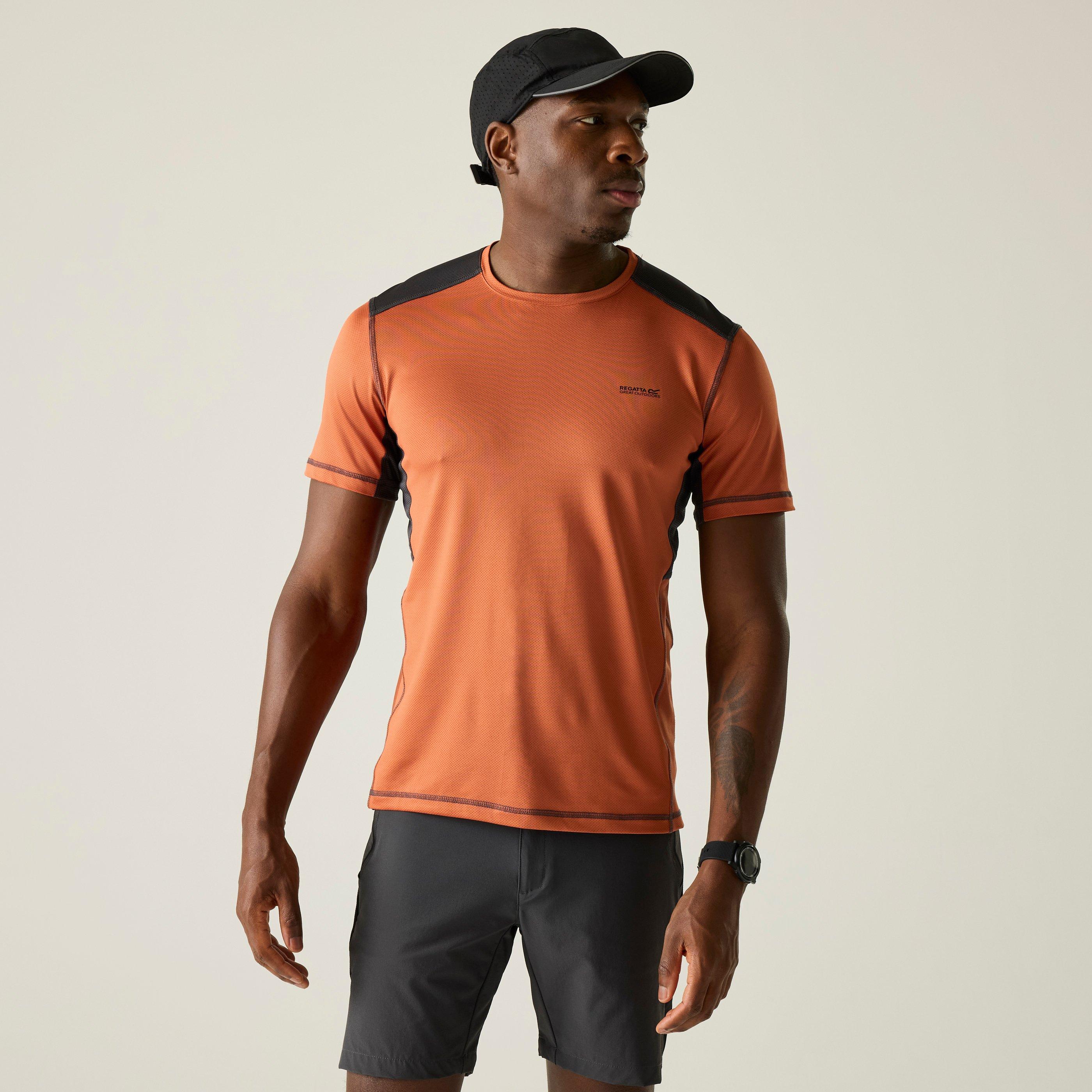 Regatta Men's Virda Lightweight T-Shirt - Brick/Black - XXL