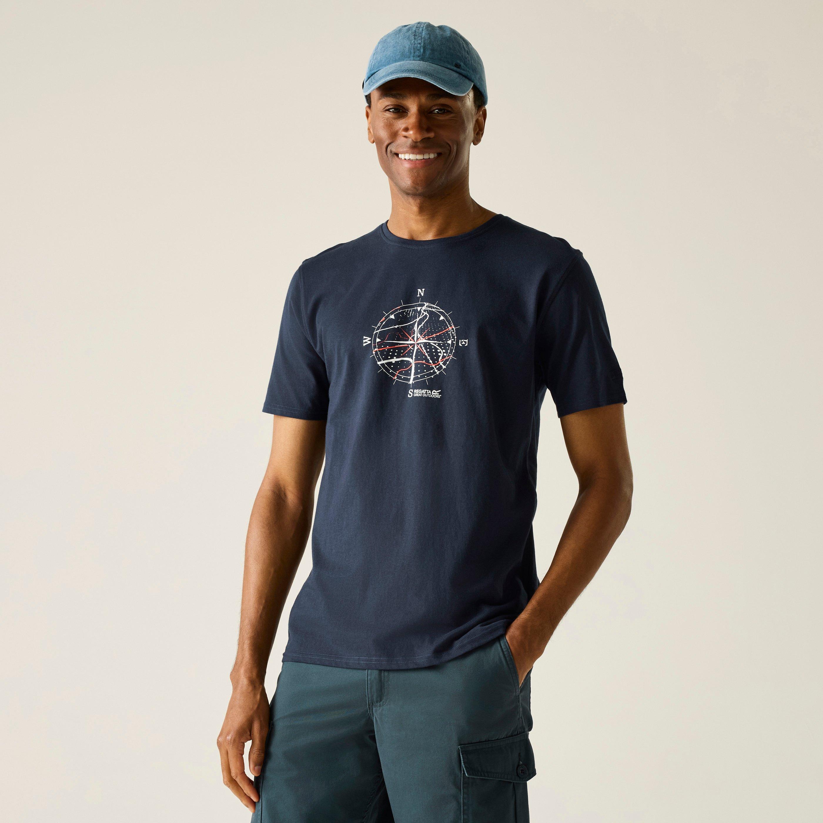 Regatta Men's Cline Ix Breathable T-Shirt - Navy Compass - S