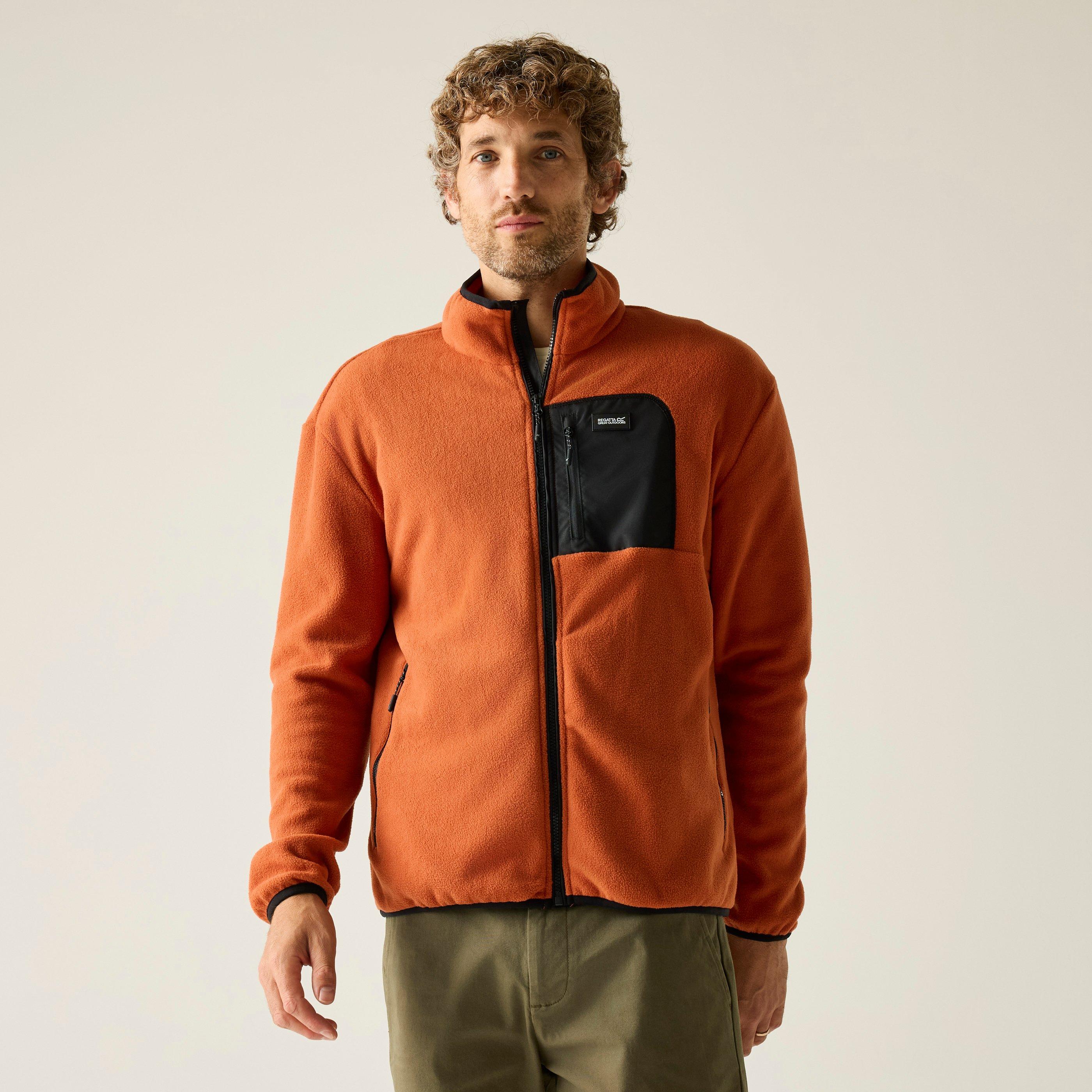 Regatta Men's Frankie Full Zip Fleece - Brick/Black - 3XL
