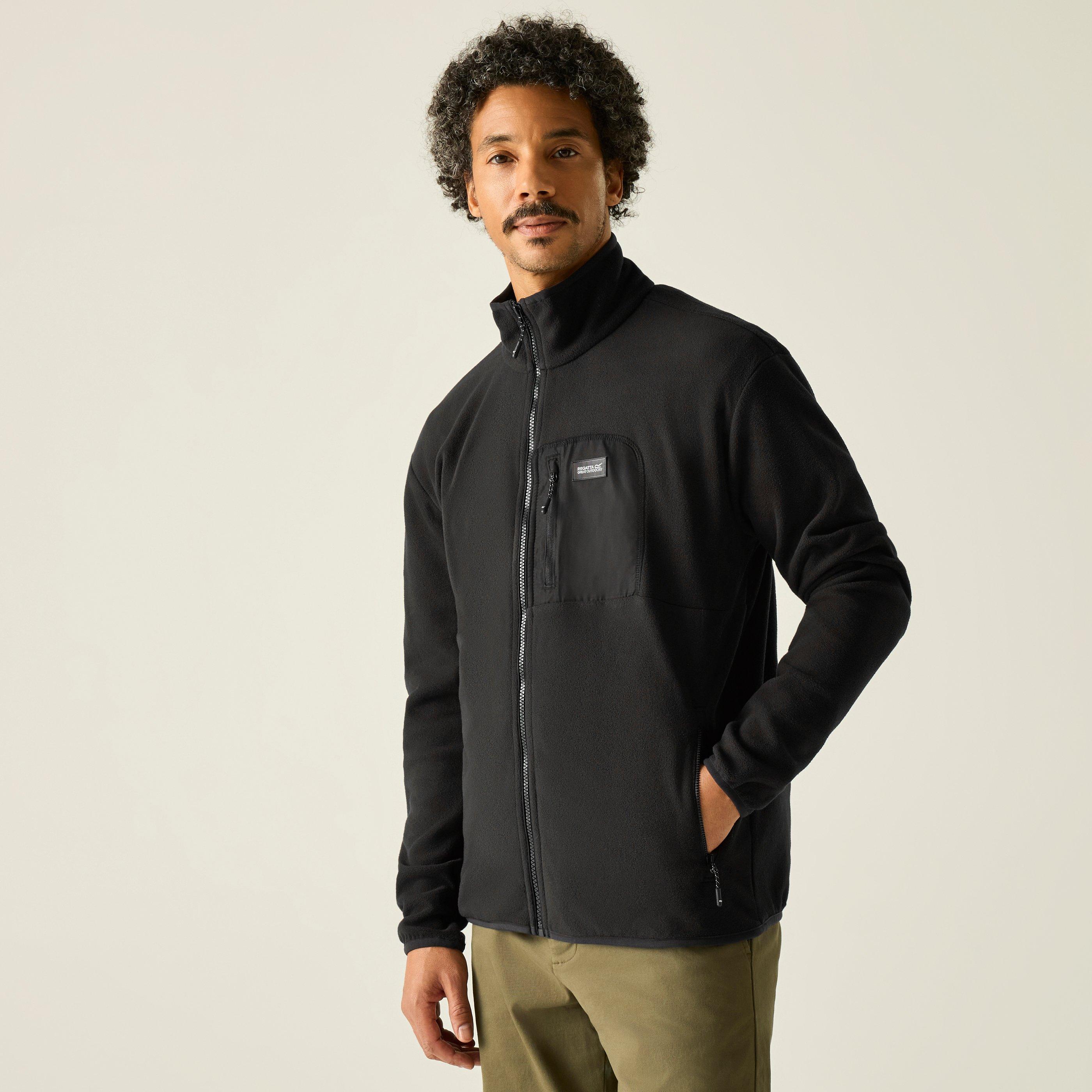 Regatta Men's Frankie Full Zip Fleece - Black/Black - 3XL
