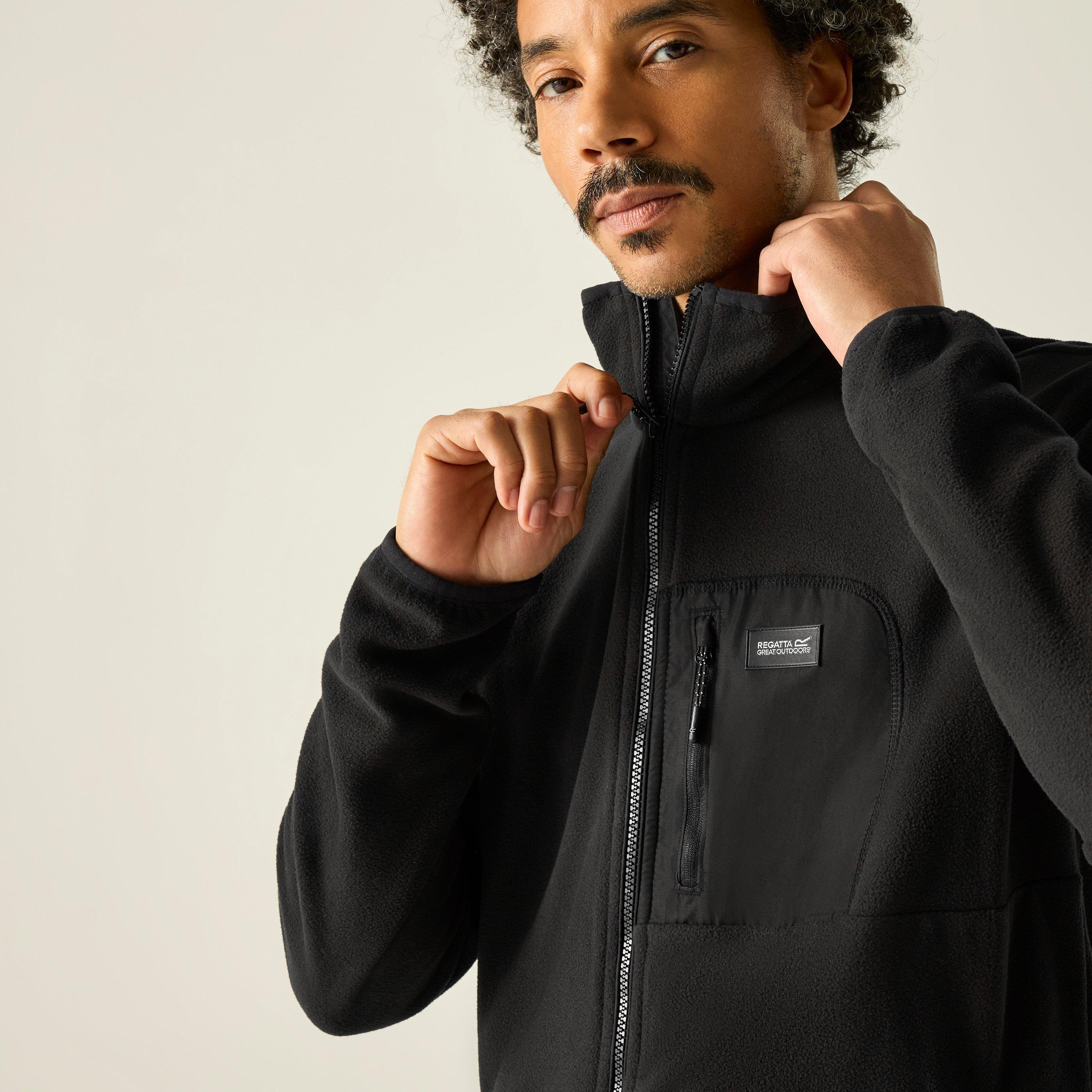 Black/Black - Regatta - Mens Frankie Full Zip Fleece - 4