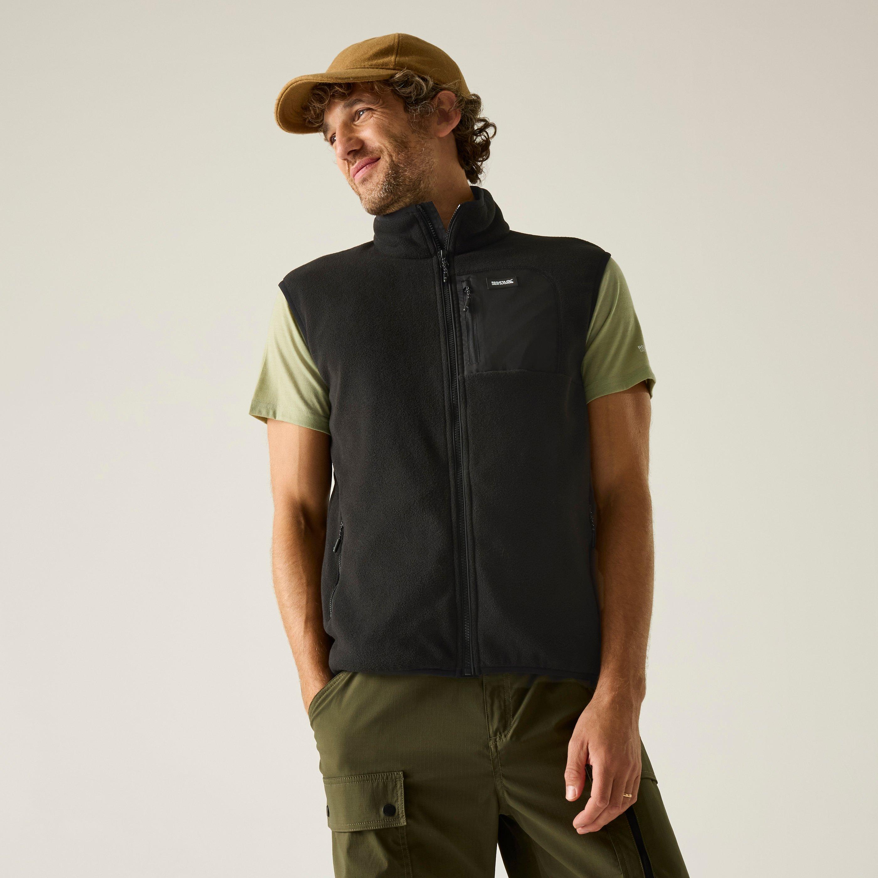 Regatta Men's Frankie Microfleece Gilet - Black/Black - 5XL