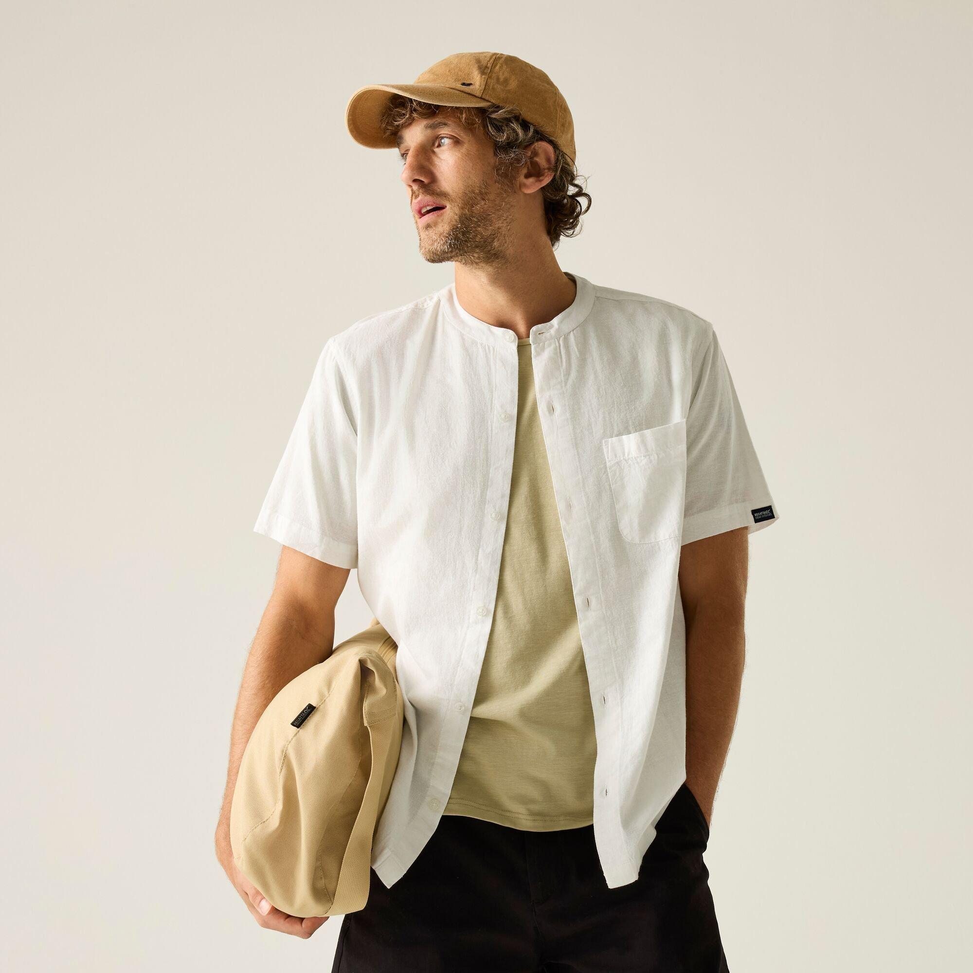 White - Regatta - Mens Lovrey Soft Linen Shirt - 3