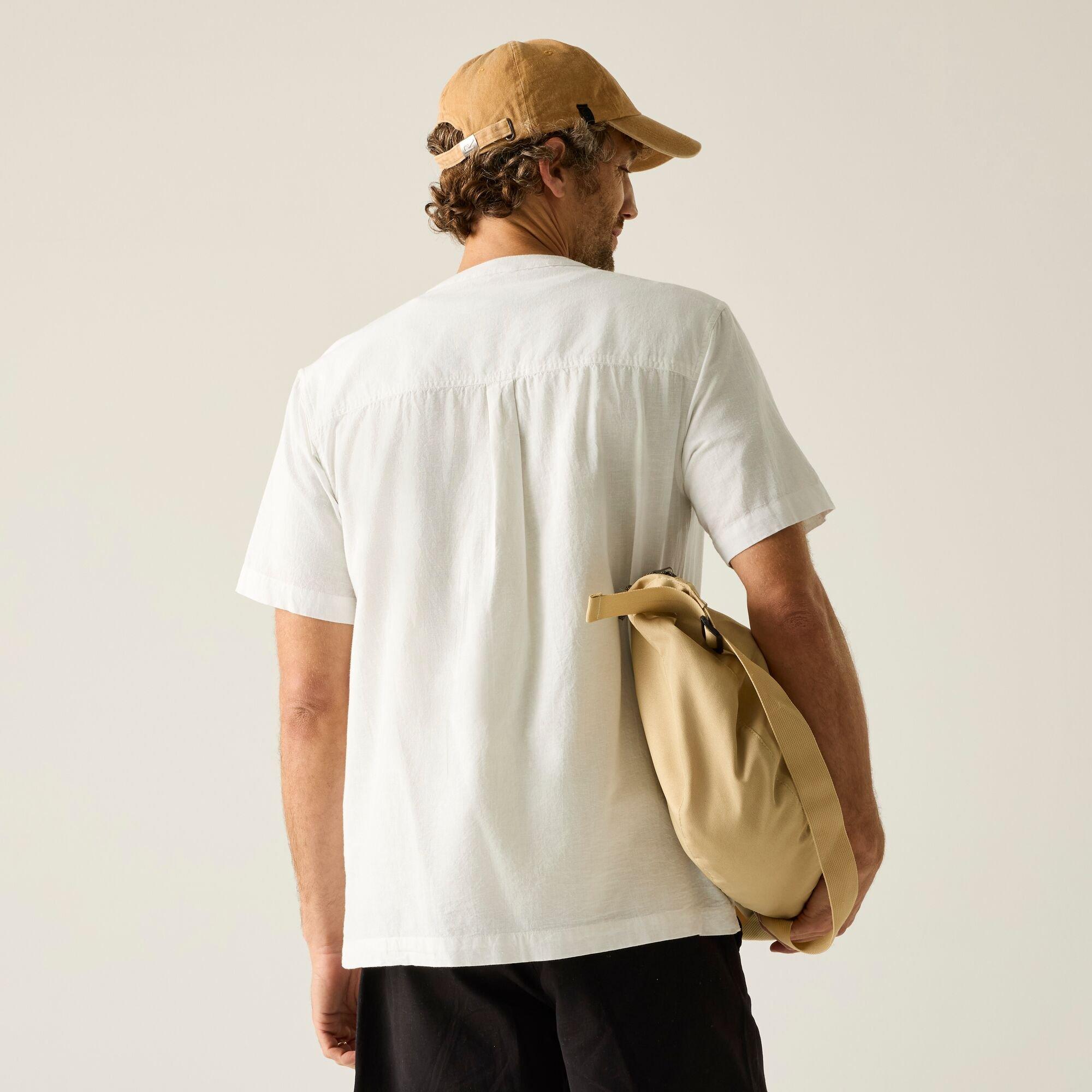 White - Regatta - Mens Lovrey Soft Linen Shirt - 4