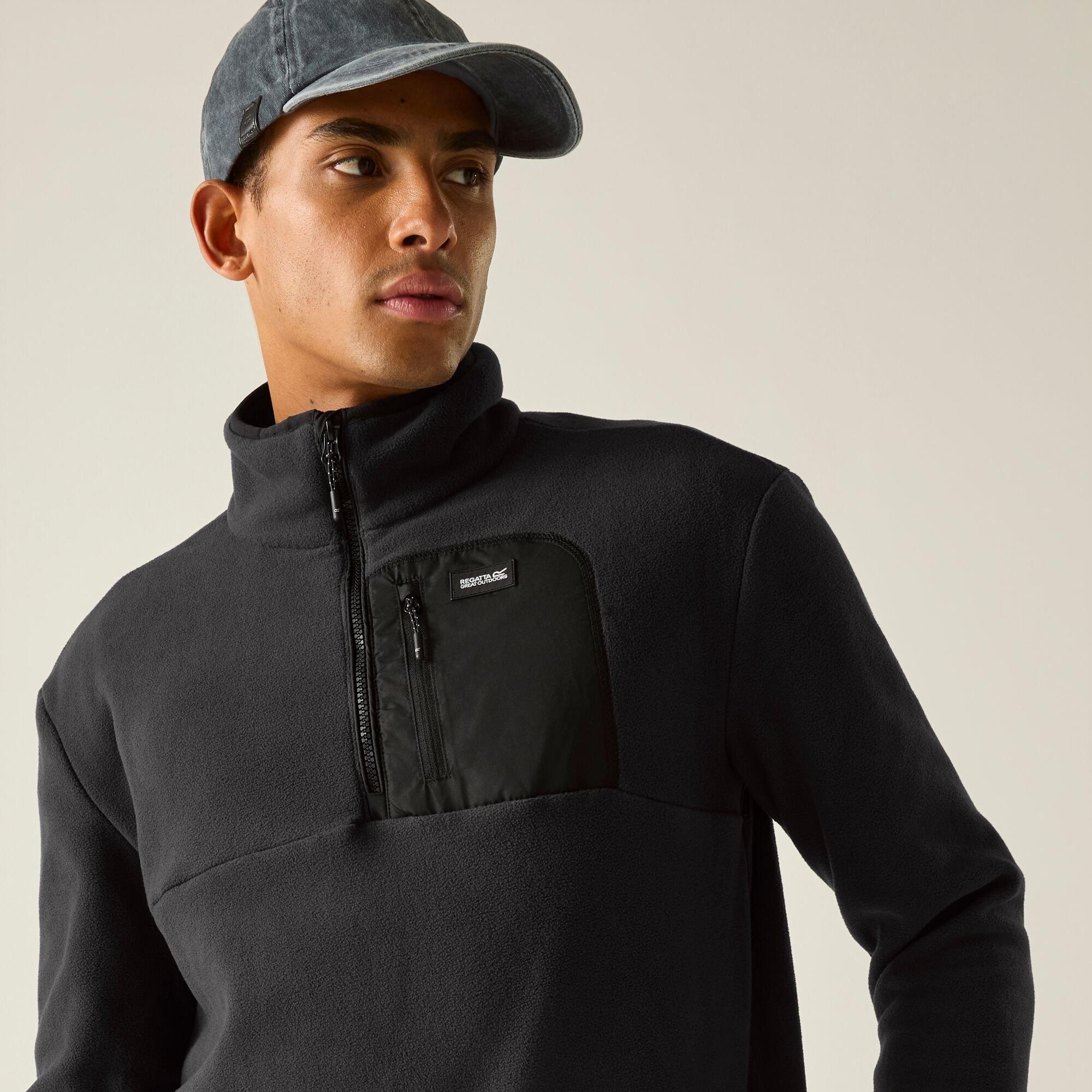 Black/Black - Regatta - Mens Frankie Half Zip Fleece - 4